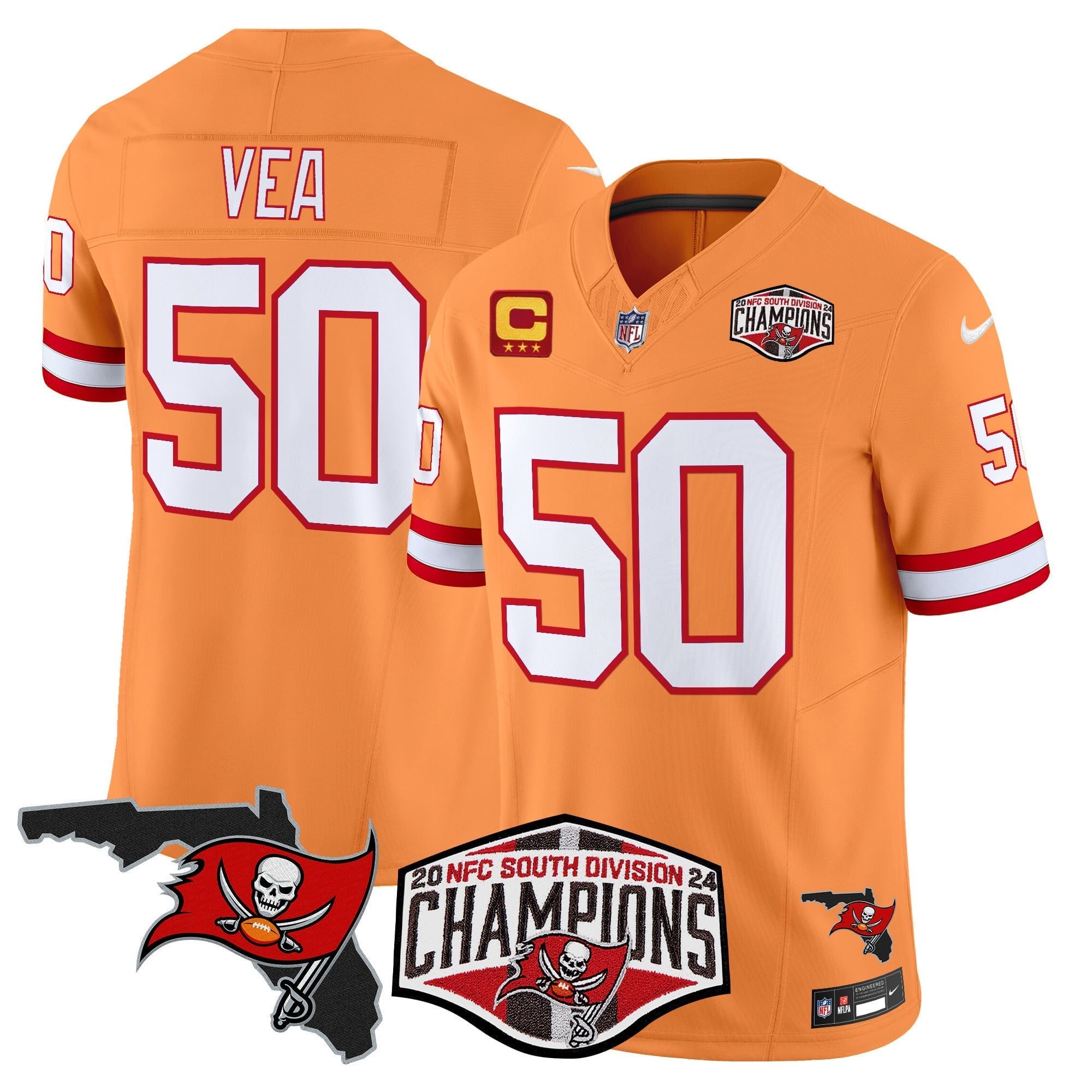 Men's Buccaneers 2024 NFC South Division Champions Patch Vapor Limited Jersey - All Stitched