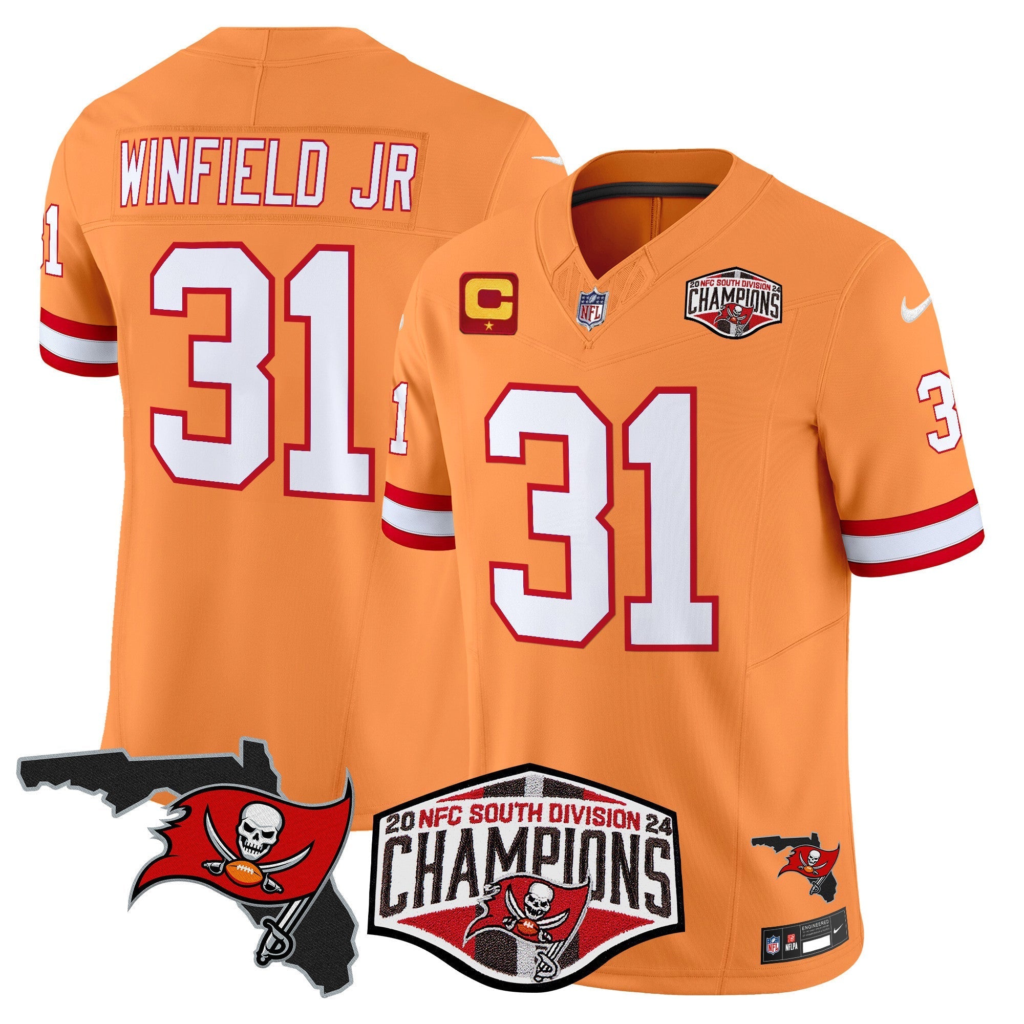 Men's Buccaneers 2024 NFC South Division Champions Patch Vapor Limited Jersey - All Stitched
