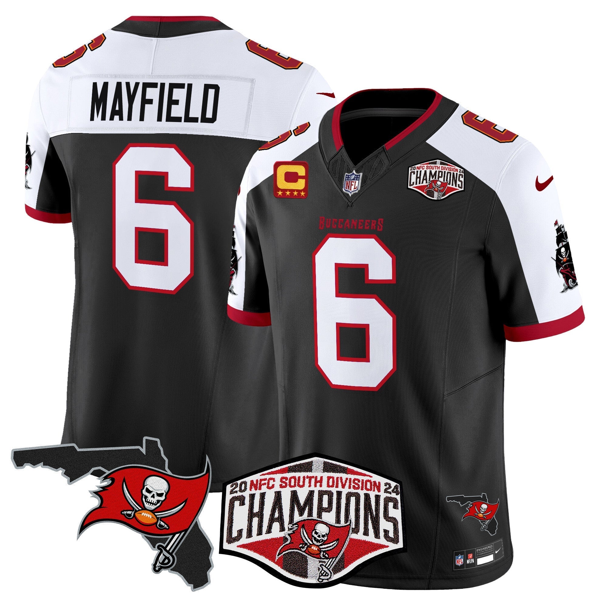Men's Buccaneers 2024 NFC South Division Champions Patch Vapor Limited Jersey - All Stitched