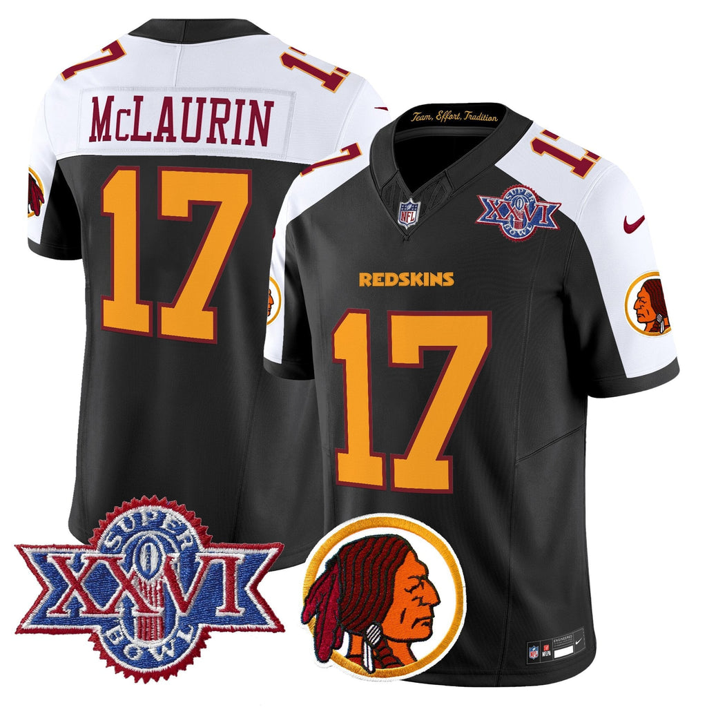Men's Washington Redskins Throwback 1992 Super Bowl XXVI Patch Vapor Limited Jersey V2 - All Stitched