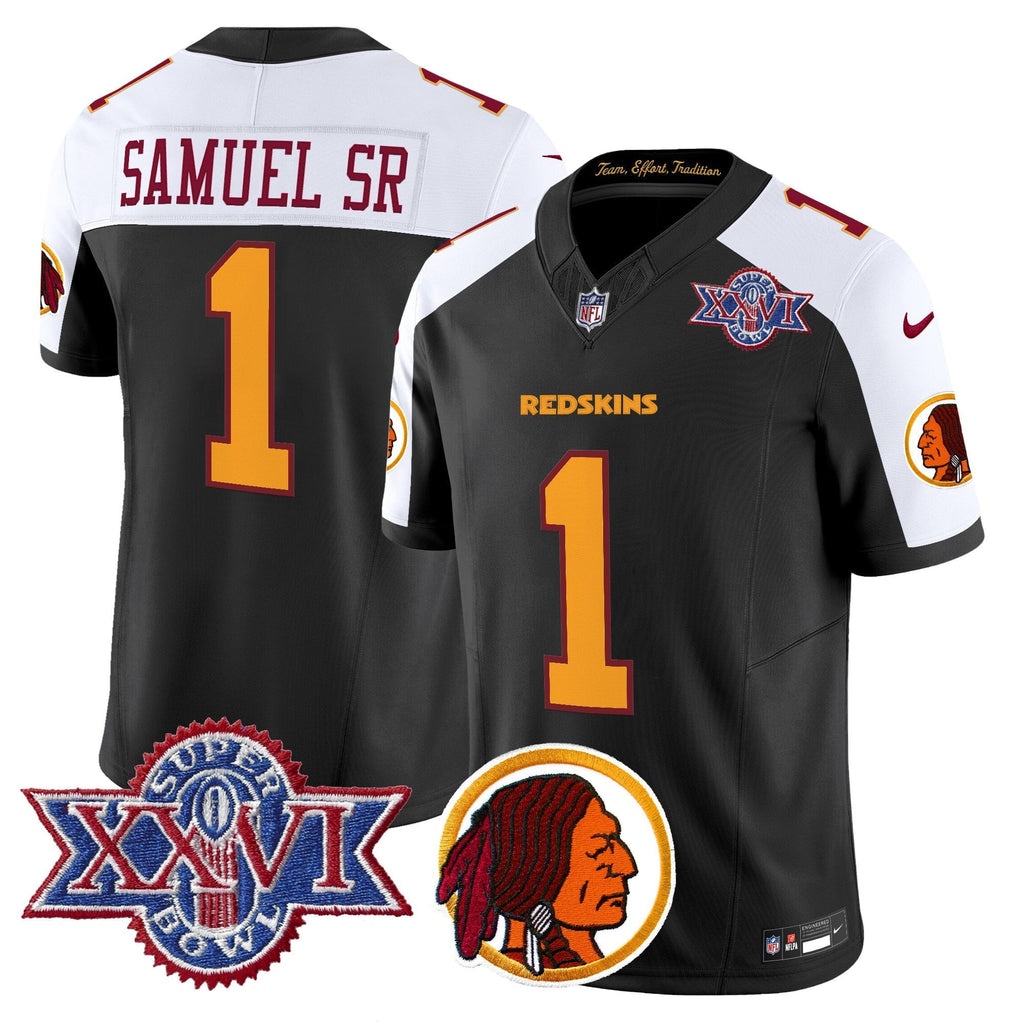 Men's Washington Redskins Throwback 1992 Super Bowl XXVI Patch Vapor Limited Jersey V2 - All Stitched