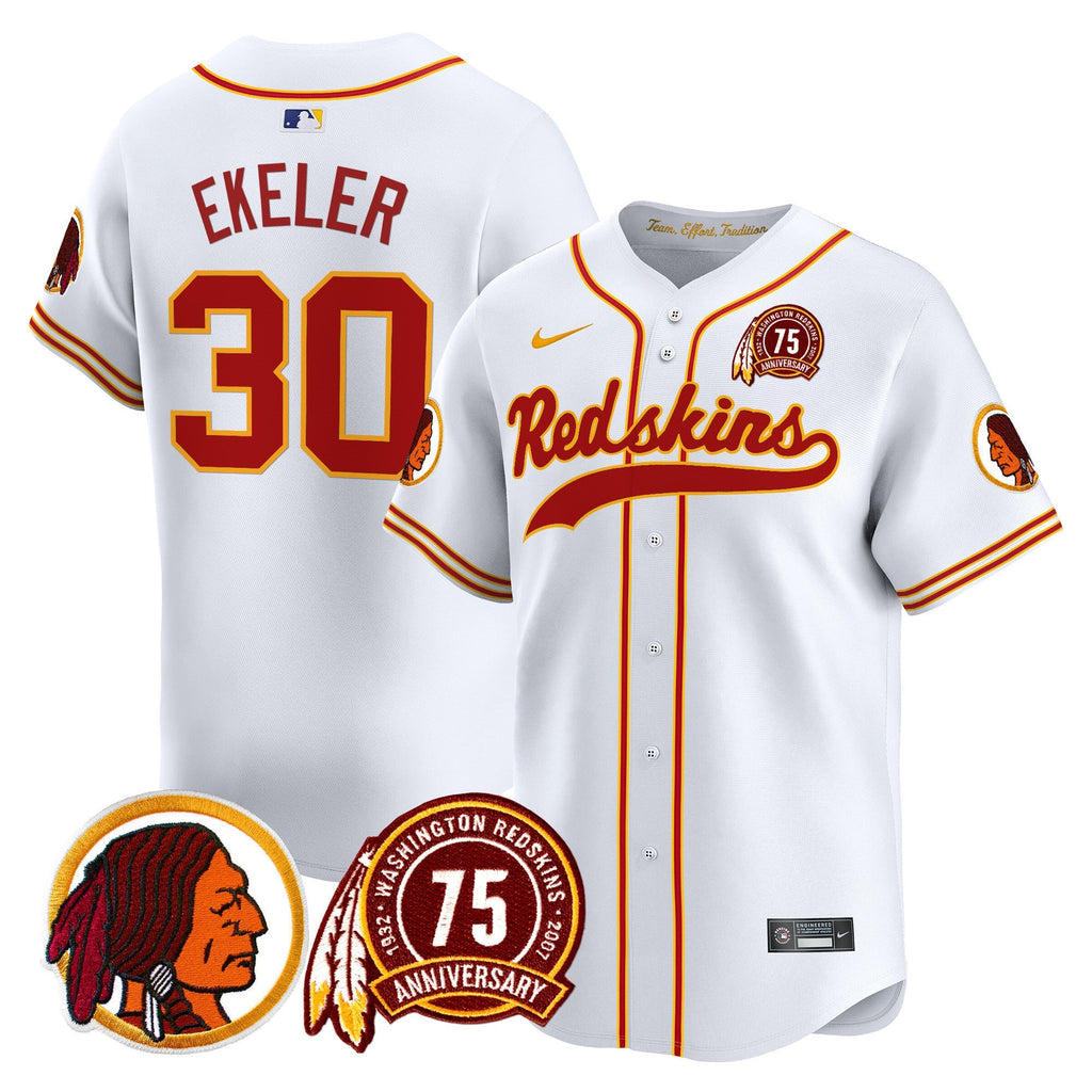 Men's Washington Redskins 75th Patch Throwback Vapor Premier Limited Jersey - All Stitched