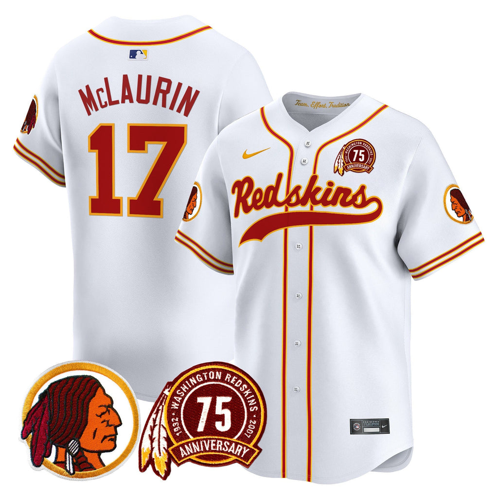 Men's Washington Redskins 75th Patch Throwback Vapor Premier Limited Jersey - All Stitched