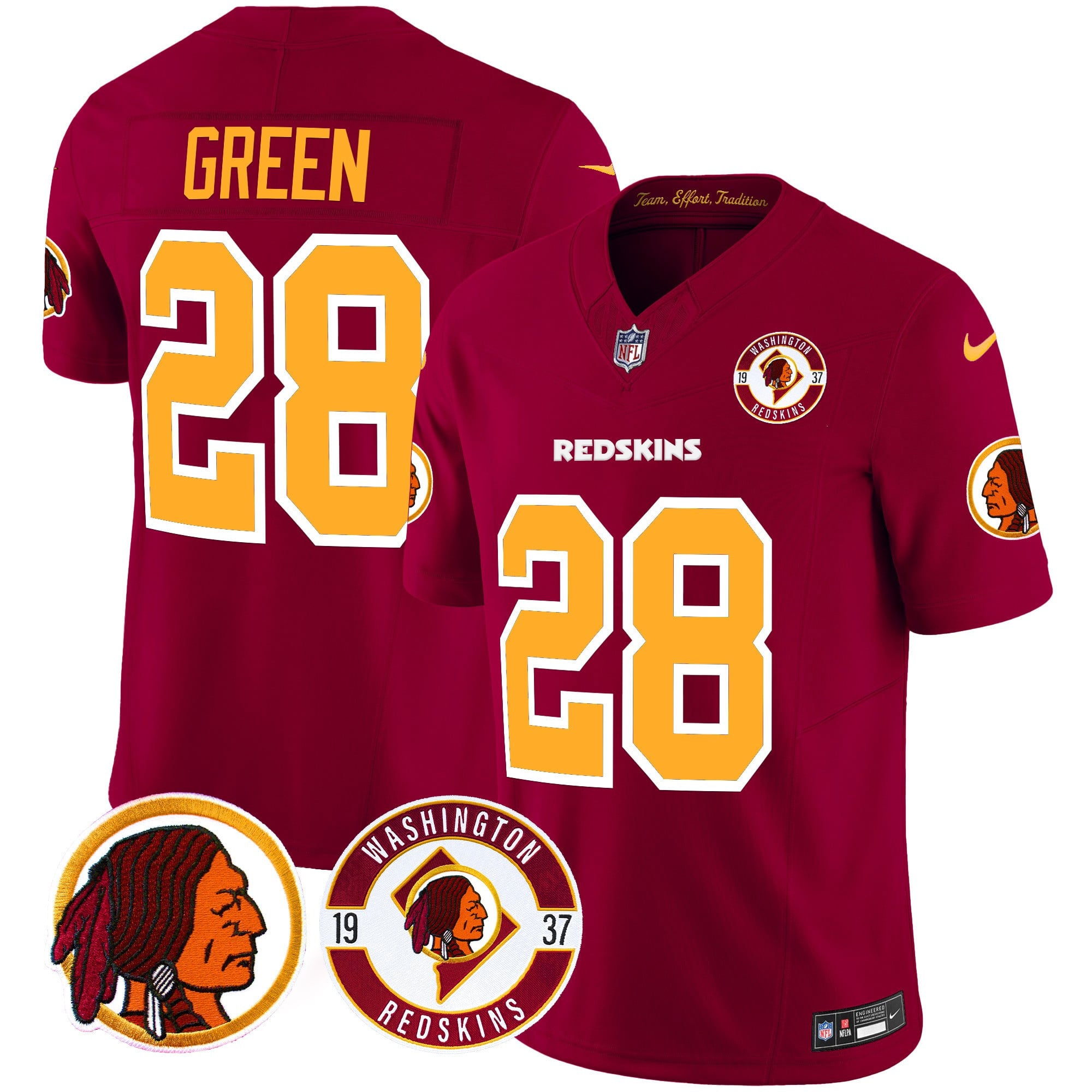 Men's Washington Redskins 2024 Vapor Limited Jersey - Est. 1937 Patch - All Stitched