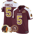Men's Washington Redskins 75th Patch Throwback Vapor Limited Jersey V2 - All Stitched