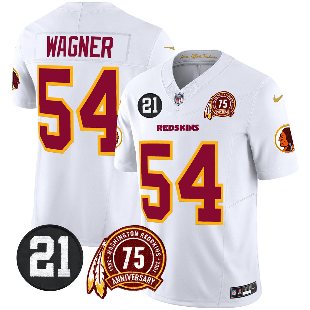 Men's Washington Redskins 75th & Sean Taylor Patch Vapor Limited Jersey - All Stitched