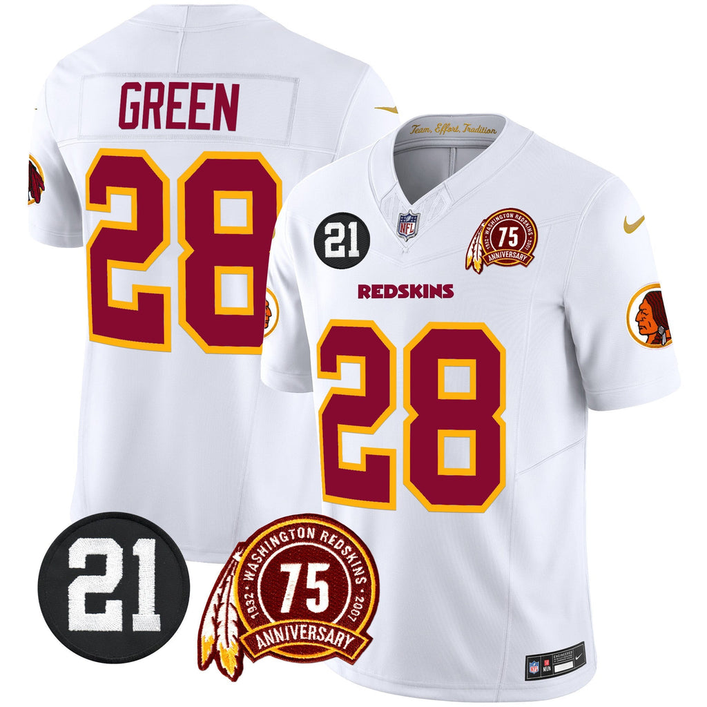 Men's Washington Redskins 75th & Sean Taylor Patch Vapor Limited Jersey - All Stitched