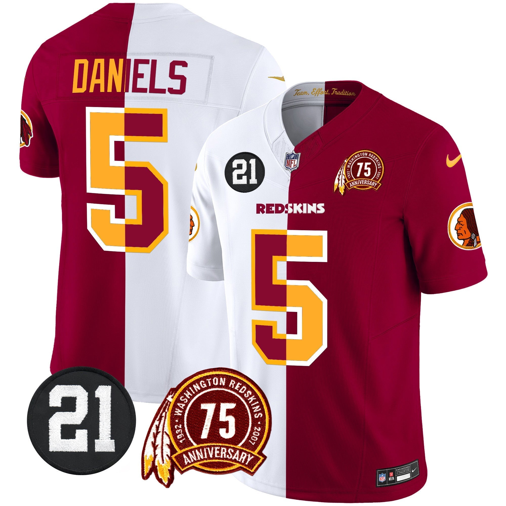 Men's Washington Redskins 75th & Sean Taylor Patch Vapor Limited Jersey - All Stitched