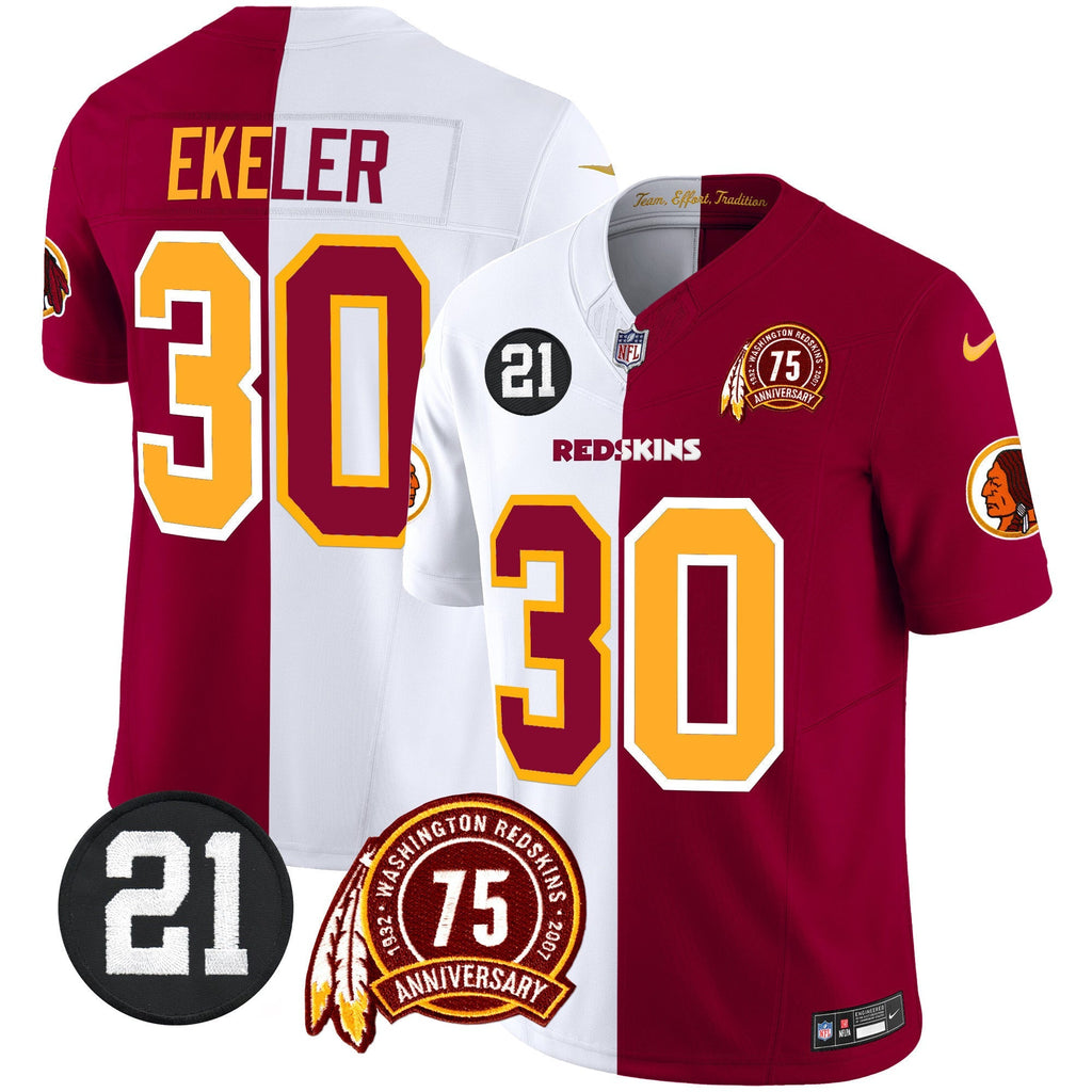 Men's Washington Redskins 75th & Sean Taylor Patch Vapor Limited Jersey - All Stitched