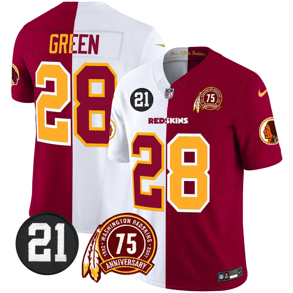 Men's Washington Redskins 75th & Sean Taylor Patch Vapor Limited Jersey - All Stitched