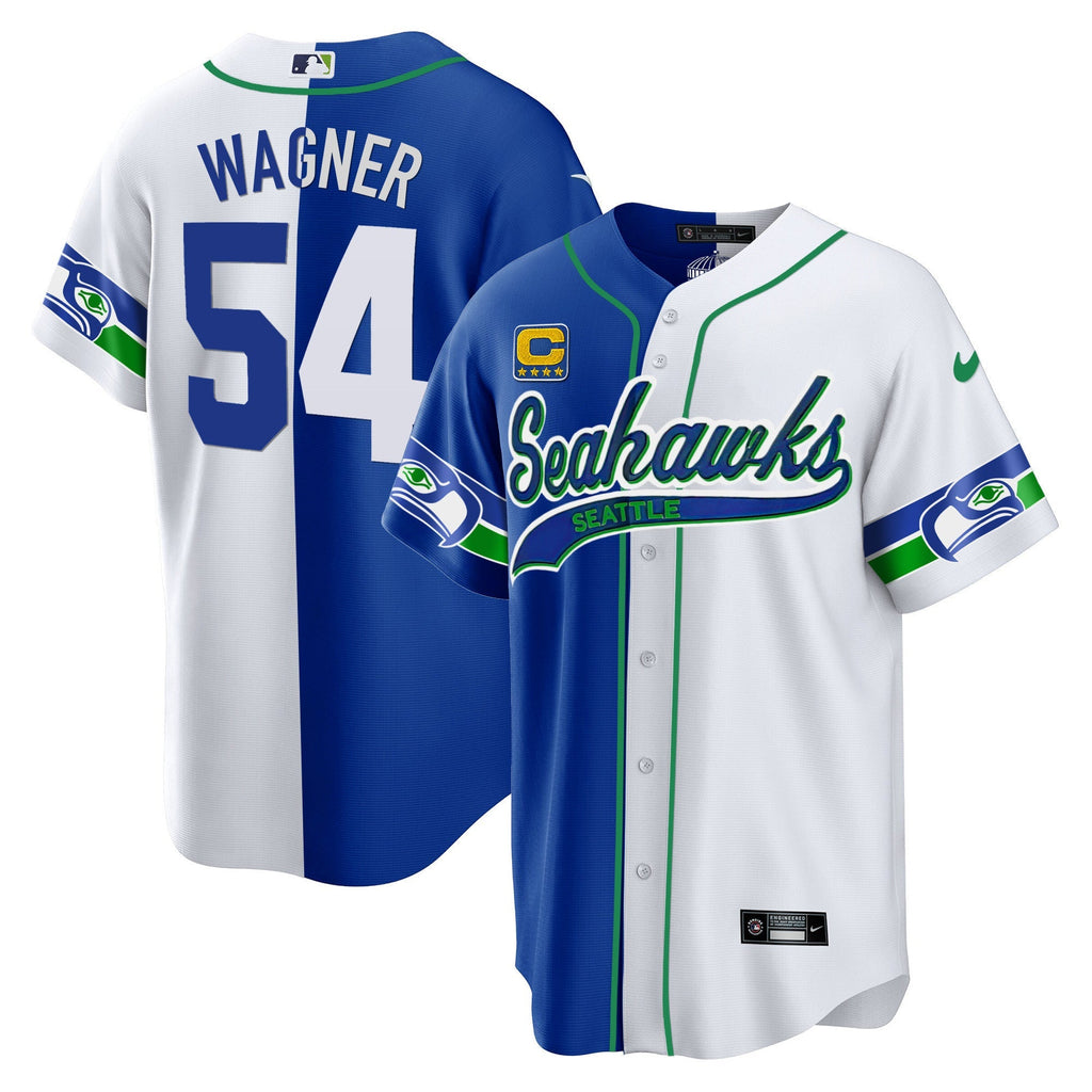 Men's Seahawks Throwback & Gold Cool Base Jersey V2 - All Stitched