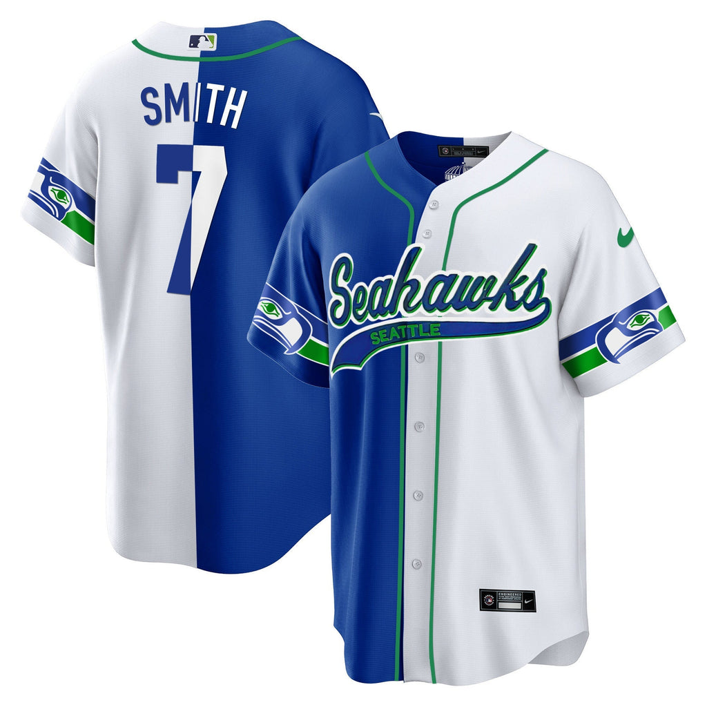 Men's Seahawks Throwback & Gold Cool Base Jersey V2 - All Stitched