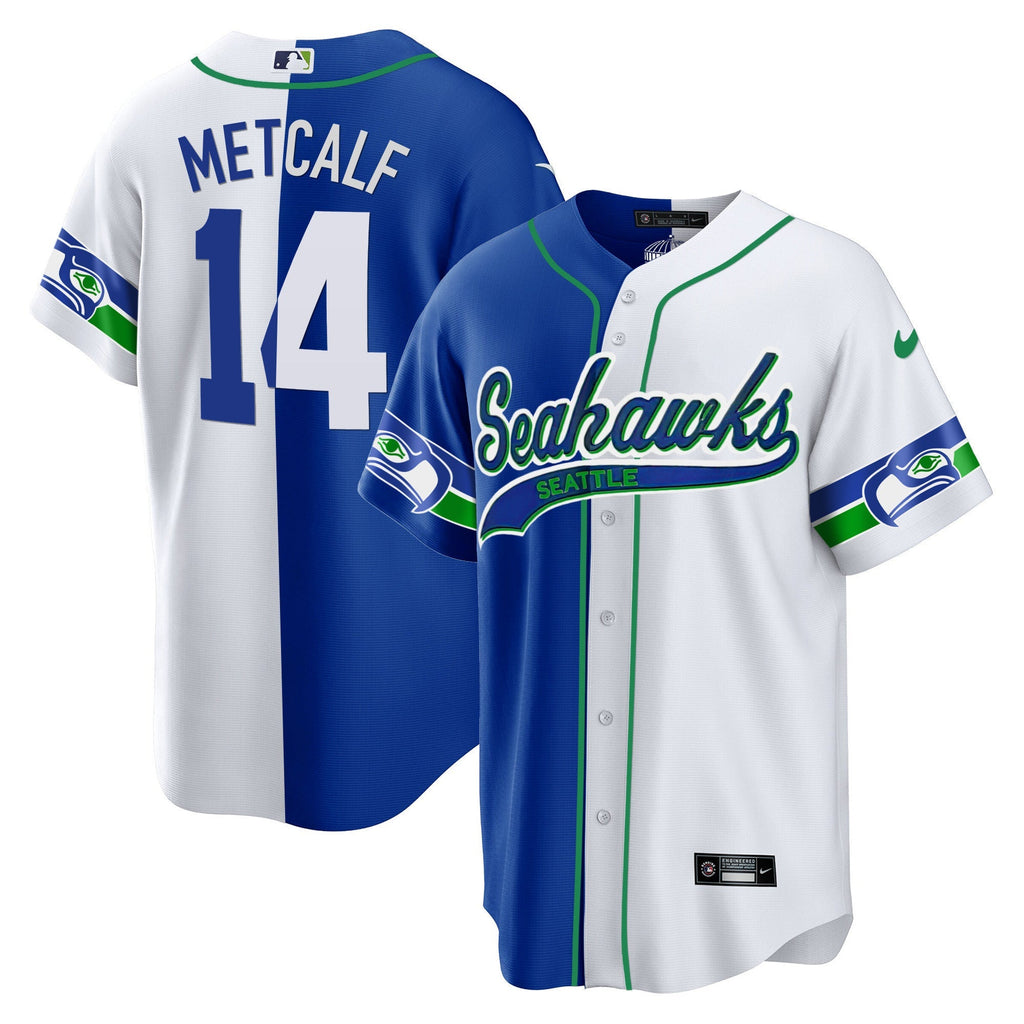 Men's Seahawks Throwback & Gold Cool Base Jersey V2 - All Stitched