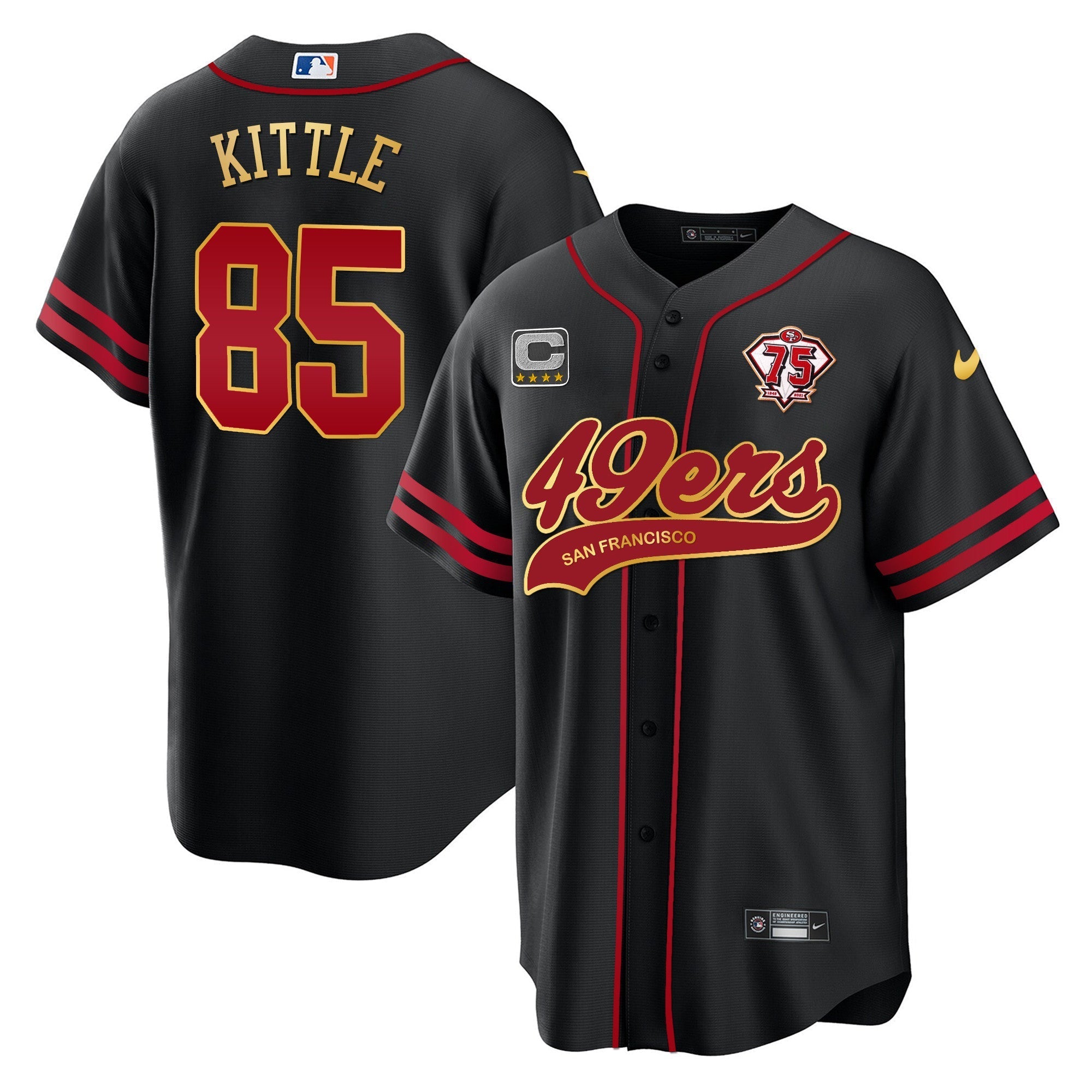 Men's 49ers Cool Base Gold Limited Jersey V2 - All Stitched