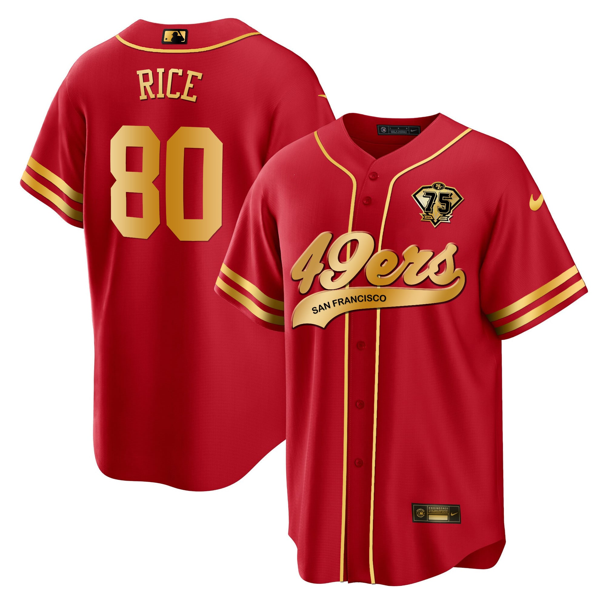 Men's 49ers Cool Base Gold Limited Jersey V2 - All Stitched