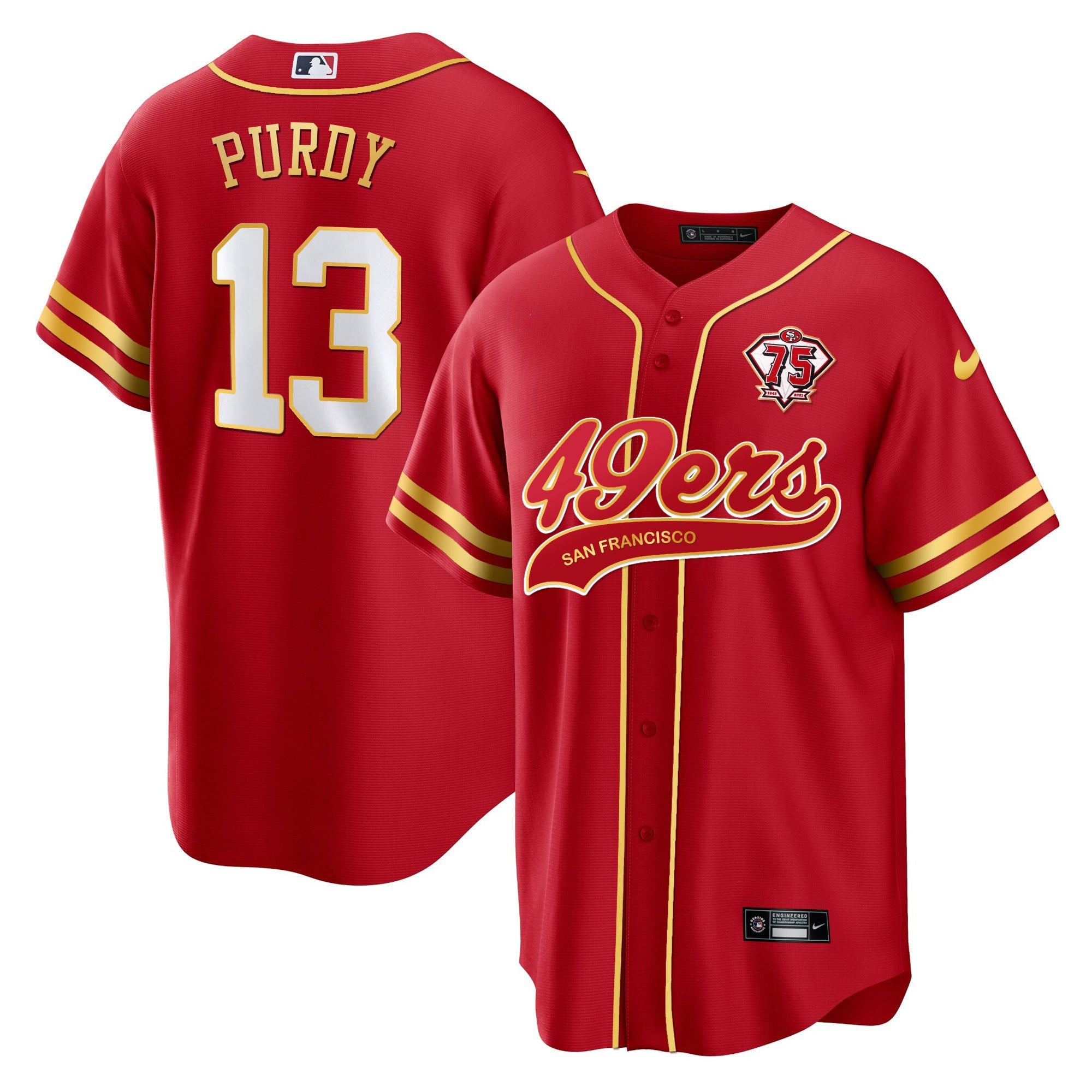 Men's 49ers Cool Base Gold Limited Jersey V2 - All Stitched