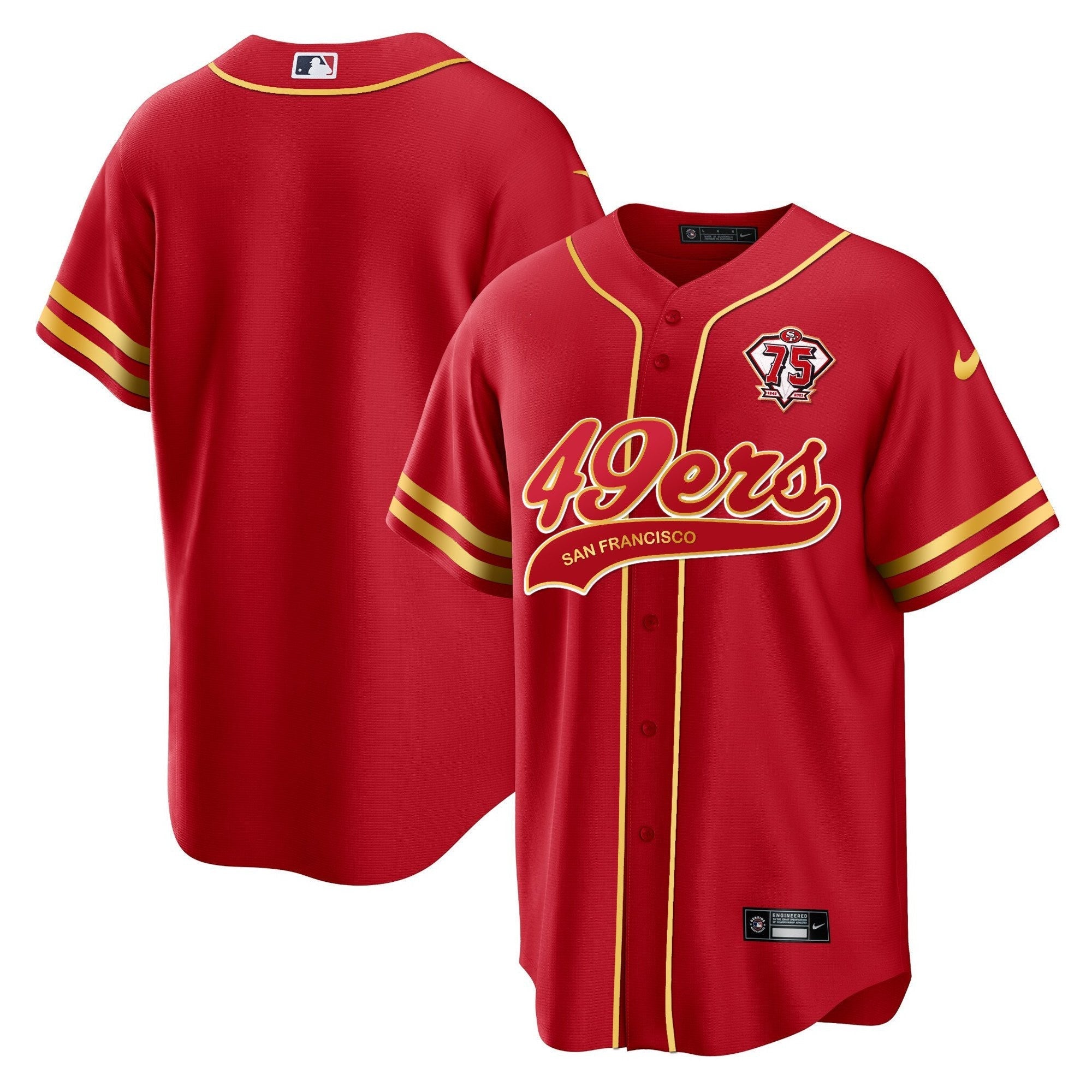 Men's 49ers Cool Base Gold Limited Jersey V2 - All Stitched