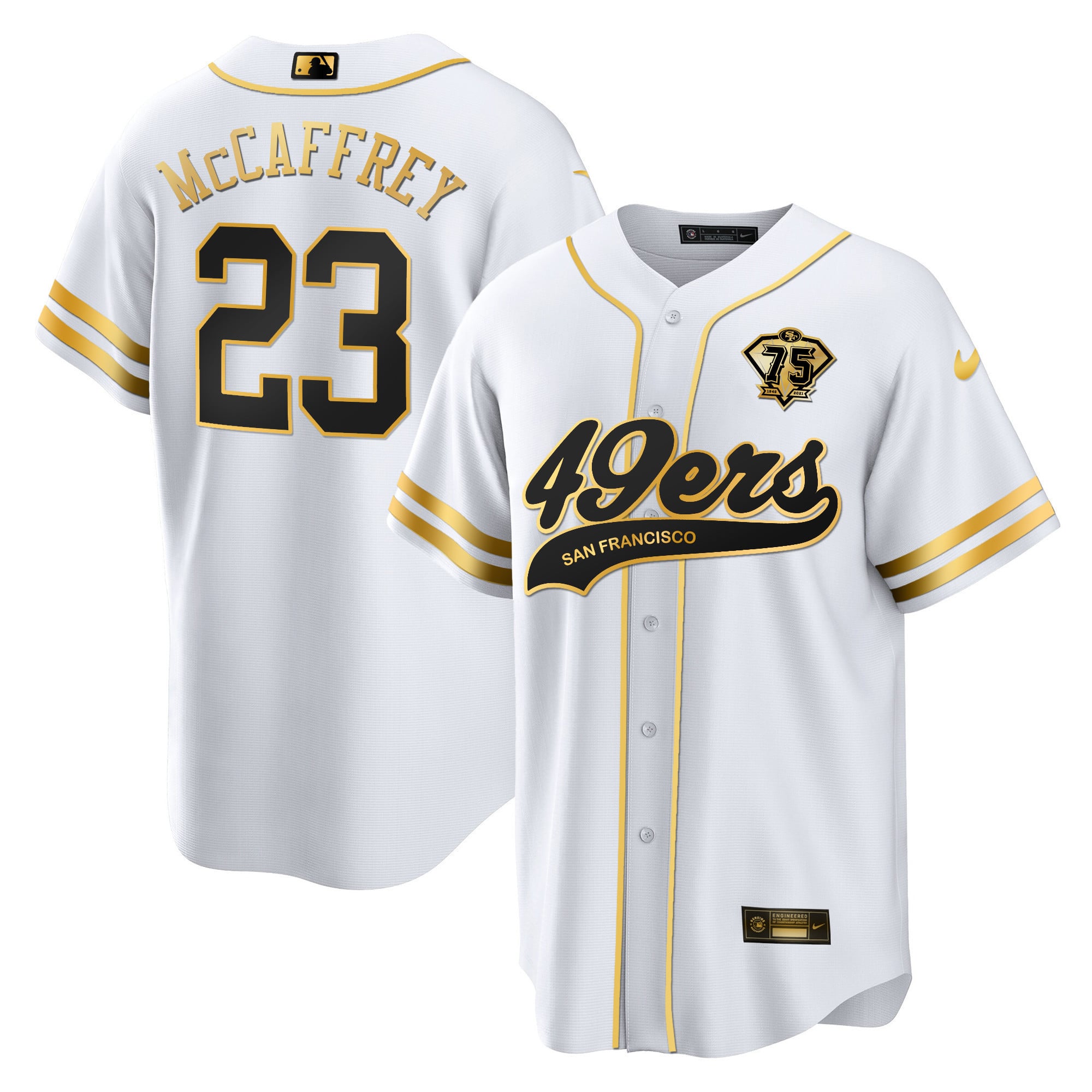 Men's 49ers Cool Base Gold Limited Jersey V2 - All Stitched