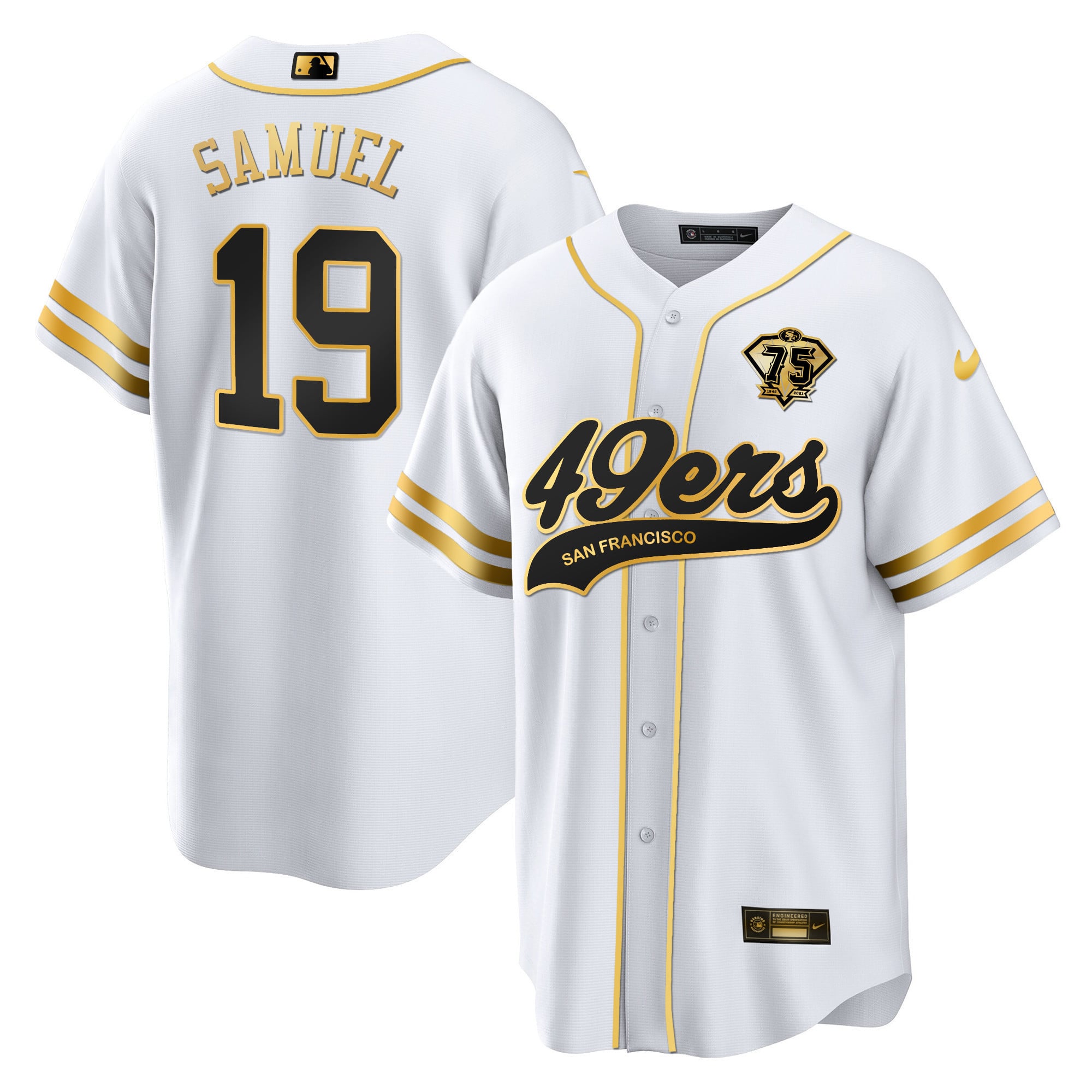Men's 49ers Cool Base Gold Limited Jersey V2 - All Stitched