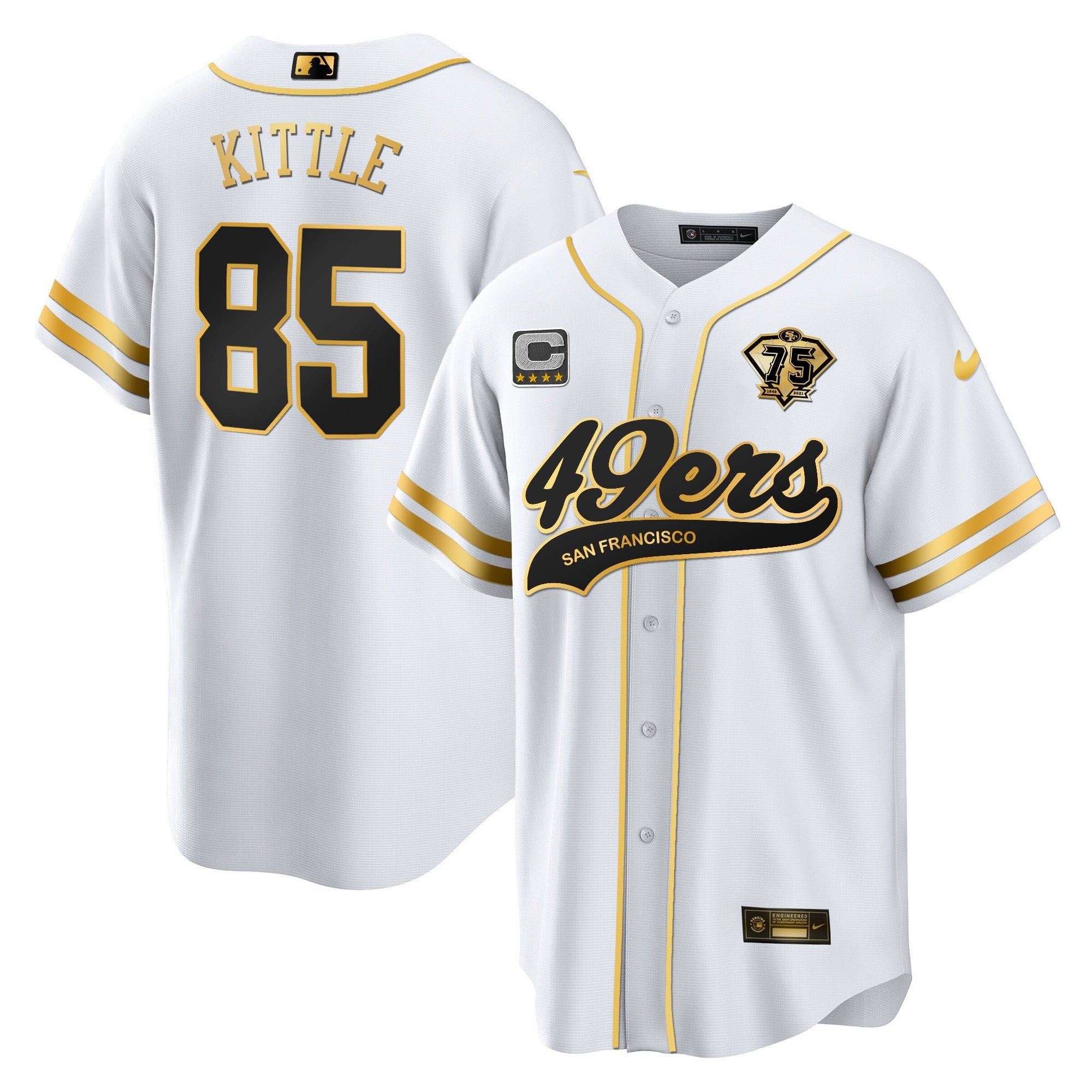 Men's 49ers Cool Base Gold Limited Jersey V2 - All Stitched