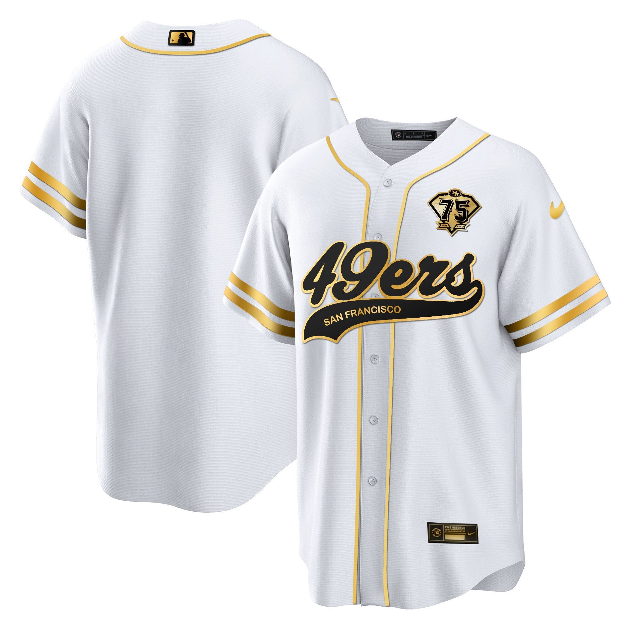 Men's 49ers Cool Base Gold Limited Jersey V2 - All Stitched