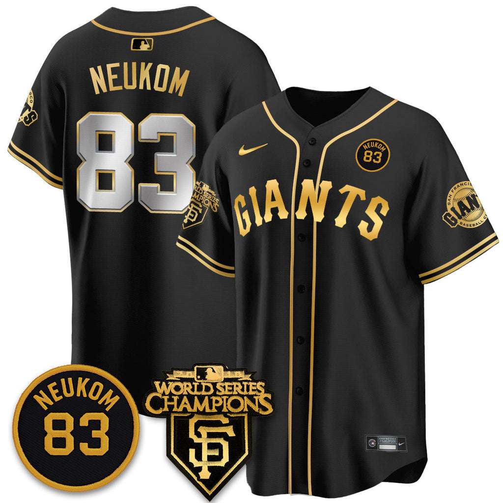 Men's Giants Bill Neukom Memories Jersey - 2010 World Series Champions - All Stitched
