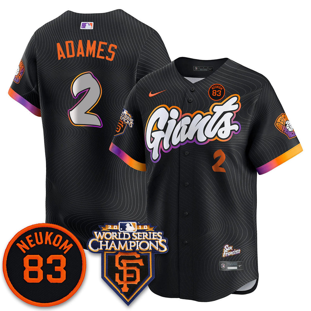 Men's Giants Bill Neukom Memories Jersey - 2010 World Series Champions - All Stitched