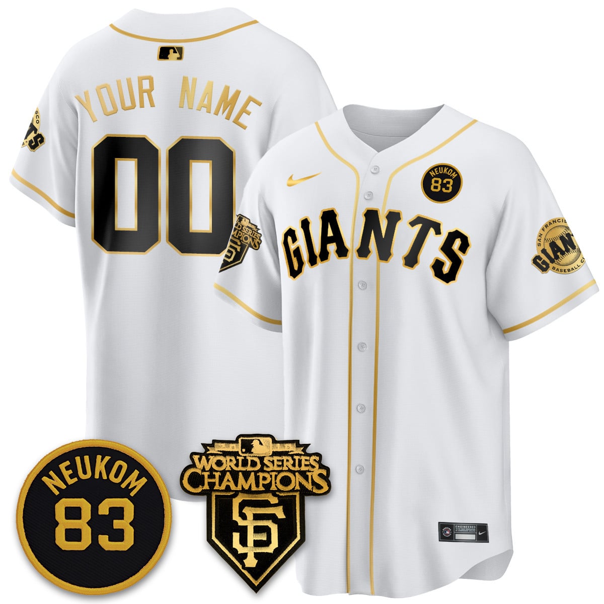 Women's Giants Bill Neukom Memories Jersey - 2010 World Series Champions - All Stitched