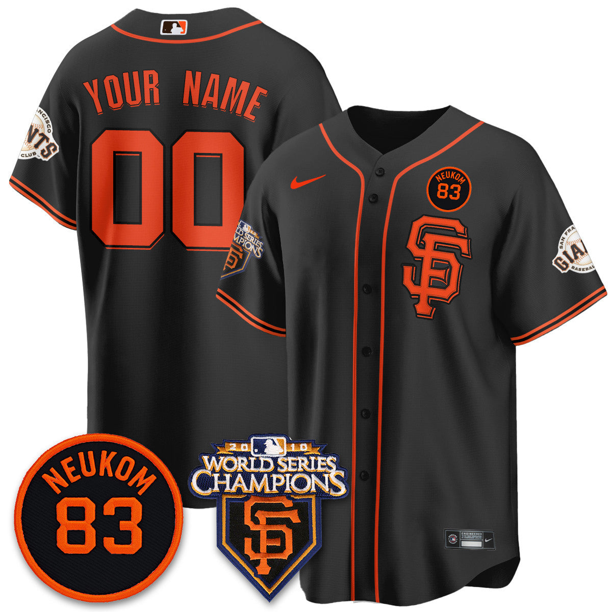 Women's Giants Bill Neukom Memories Jersey - 2010 World Series Champions - All Stitched