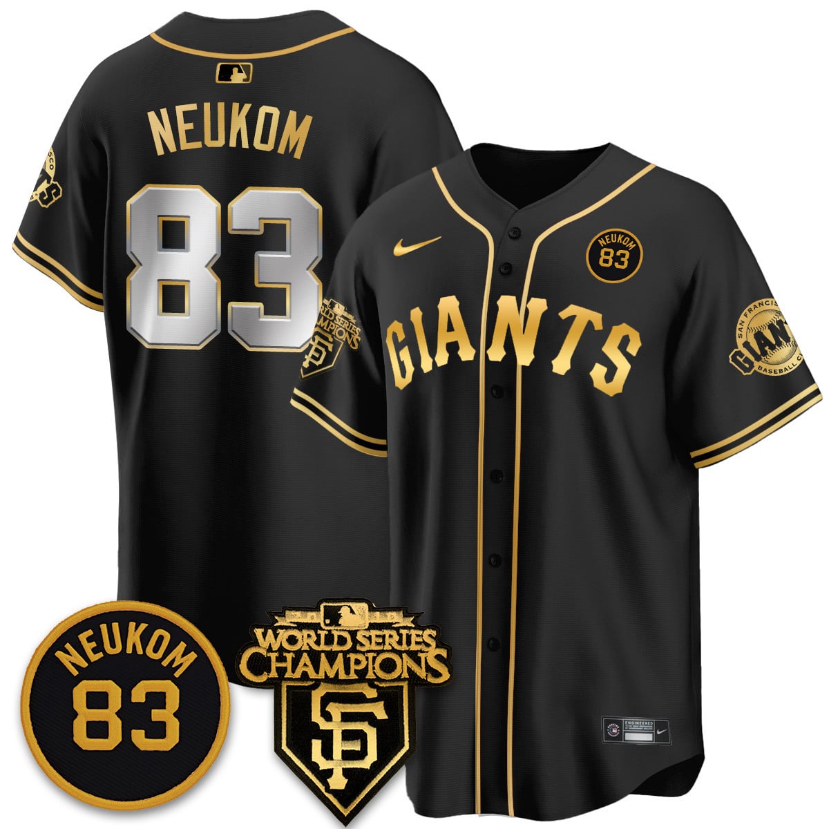 Women's Giants Bill Neukom Memories Jersey - 2010 World Series Champions - All Stitched