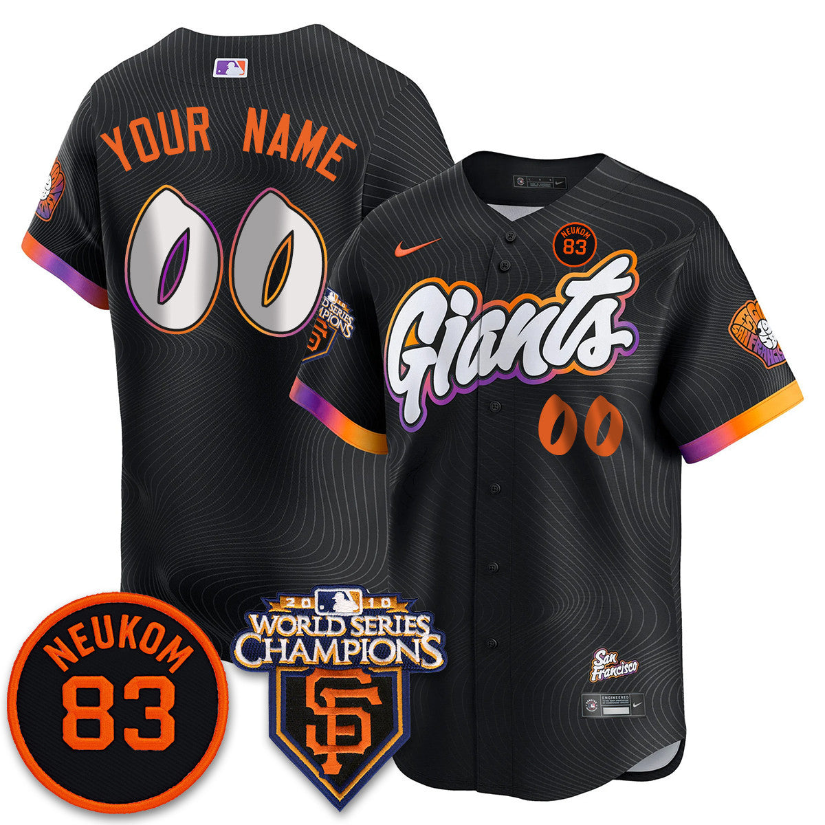 Women's Giants Bill Neukom Memories Jersey - 2010 World Series Champions - All Stitched