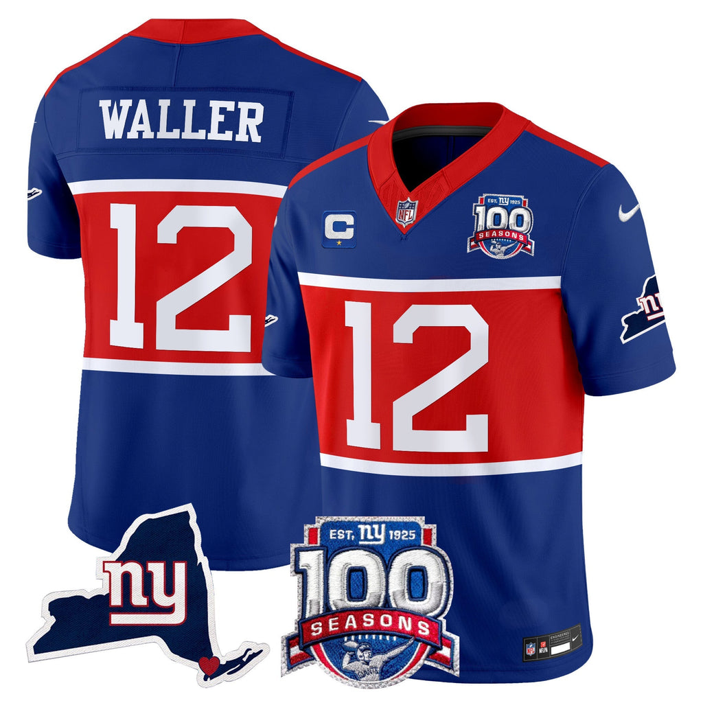 Men's New York Giants 'Century Red' 100th Commemorative Vapor Jersey V2 - All Stitched