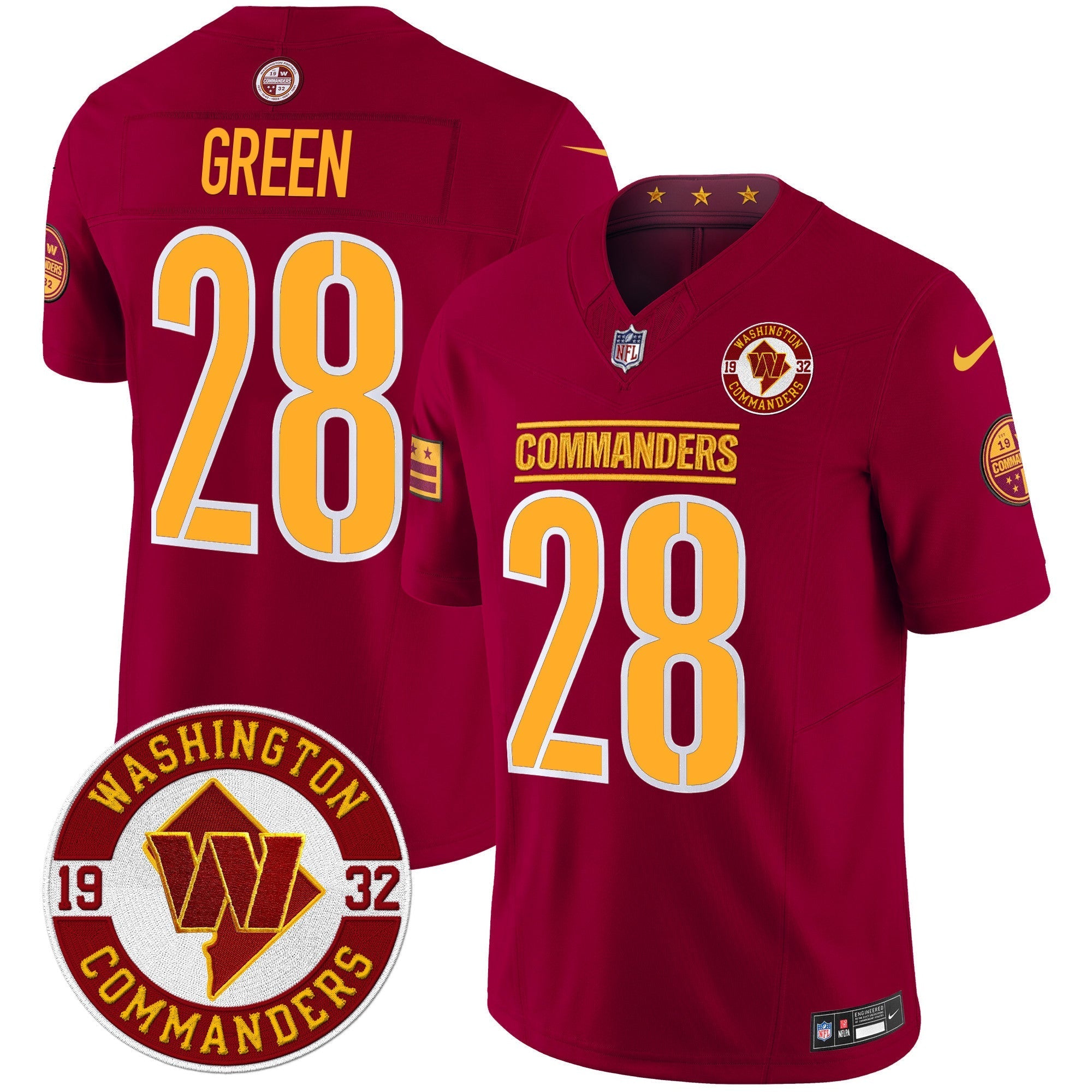 Men's Washington Commanders 2024 Vapor Limited Jersey - Est. 1932 Patch - All Stitched