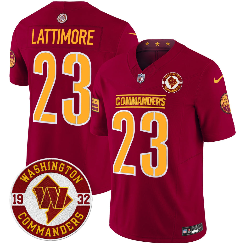 Men's Washington Commanders 2024 Vapor Limited Jersey - Est. 1932 Patch - All Stitched