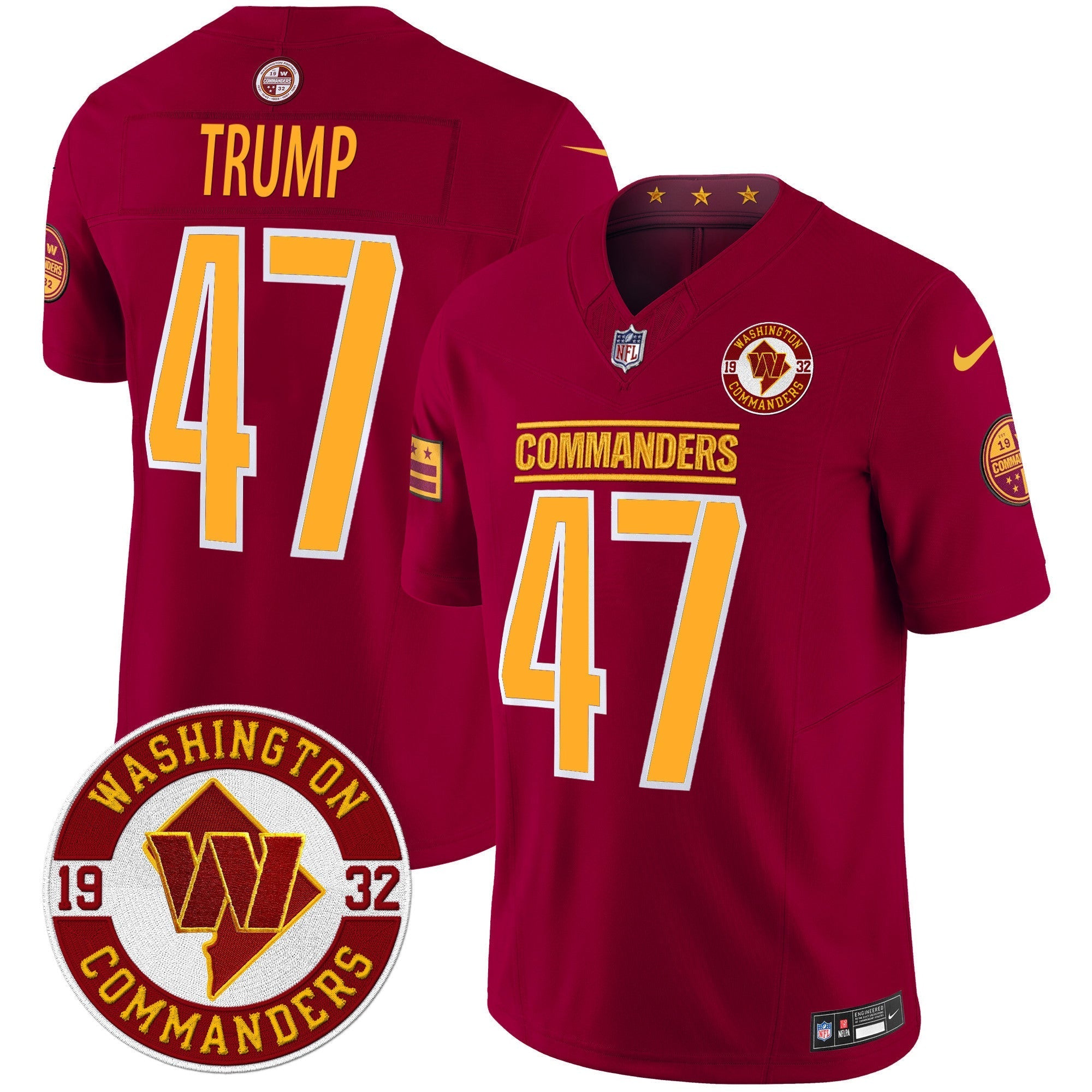 Men's Washington Commanders 2024 Vapor Limited Jersey - Est. 1932 Patch - All Stitched