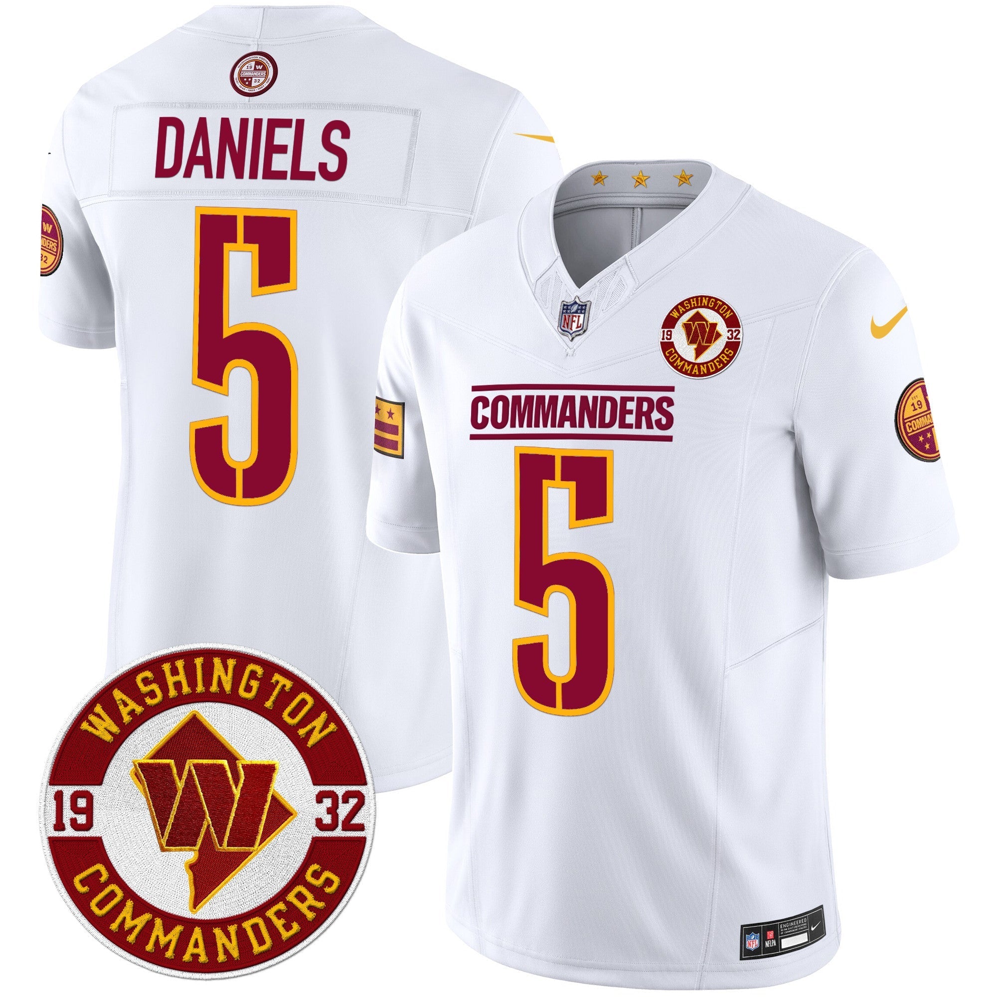 Men's Washington Commanders 2024 Vapor Limited Jersey - Est. 1932 Patch - All Stitched
