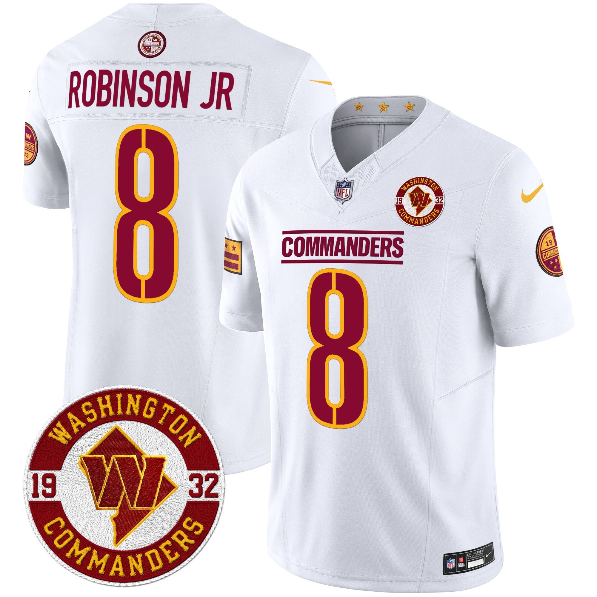 Men's Washington Commanders 2024 Vapor Limited Jersey - Est. 1932 Patch - All Stitched