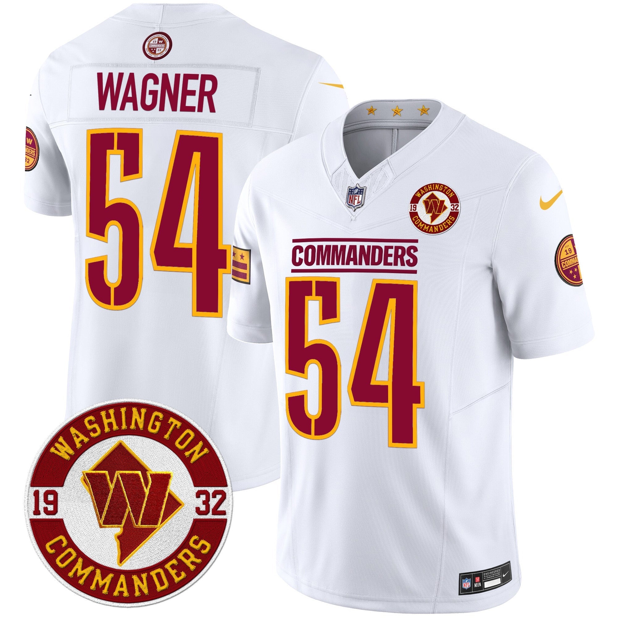 Men's Washington Commanders 2024 Vapor Limited Jersey - Est. 1932 Patch - All Stitched
