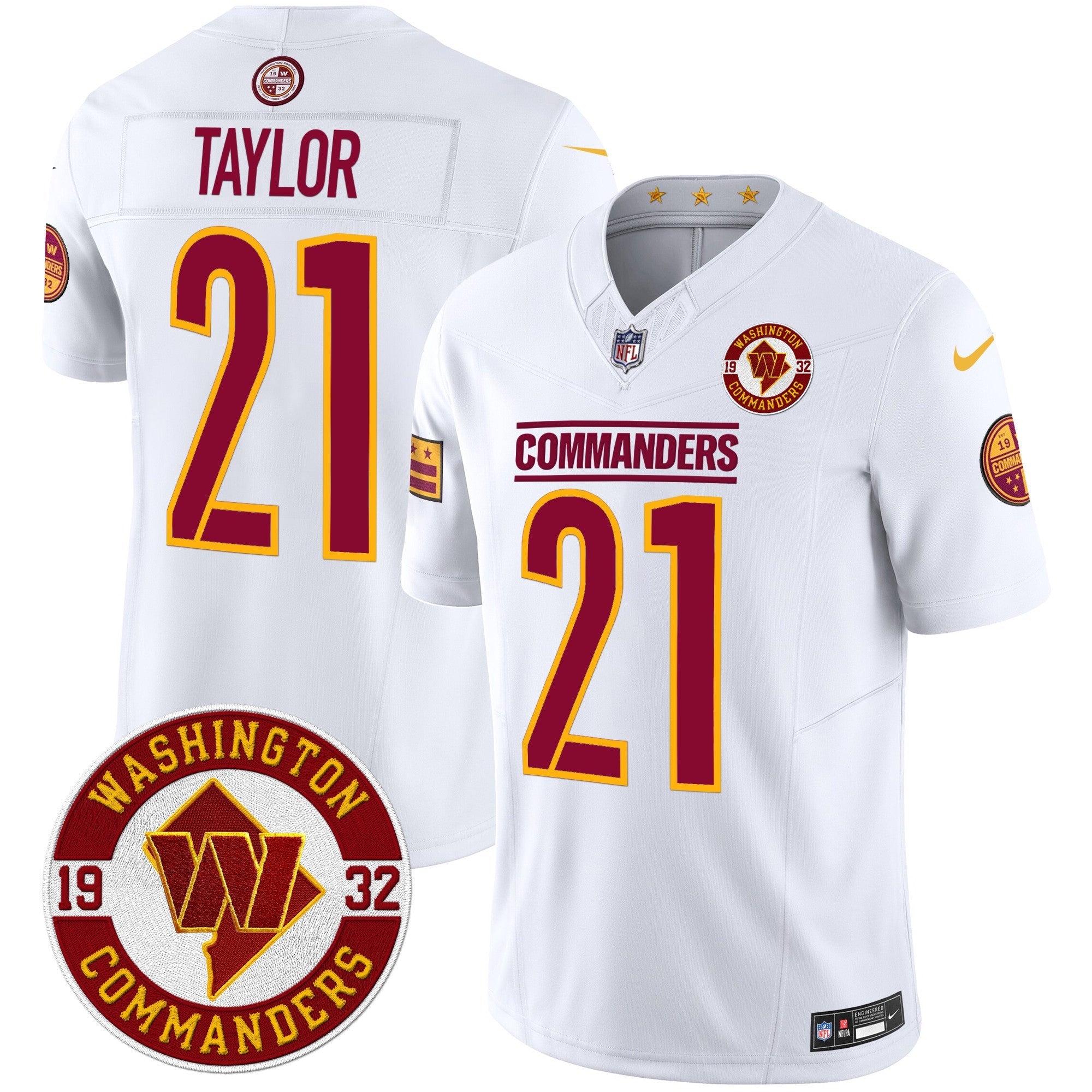 Men's Washington Commanders 2024 Vapor Limited Jersey - Est. 1932 Patch - All Stitched