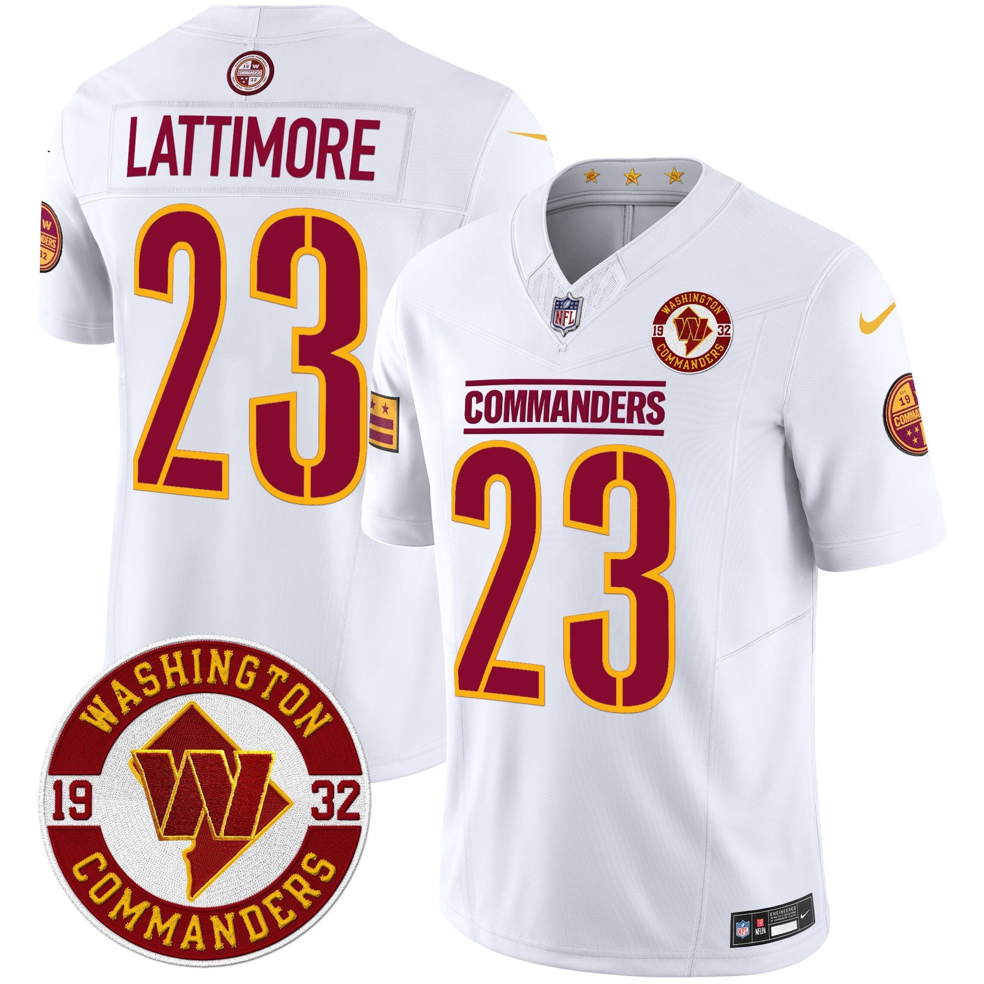 Men's Washington Commanders 2024 Vapor Limited Jersey - Est. 1932 Patch - All Stitched