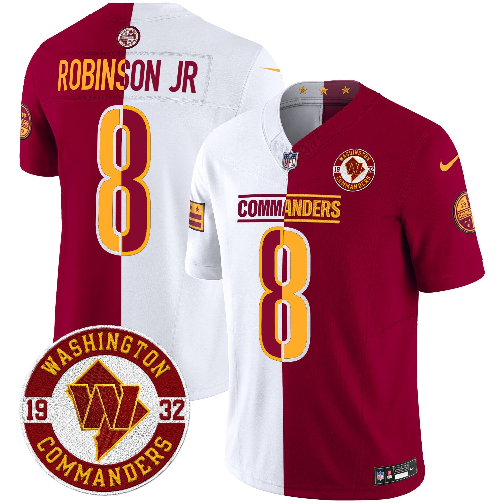 Men's Washington Commanders 2024 Vapor Limited Jersey - Est. 1932 Patch - All Stitched
