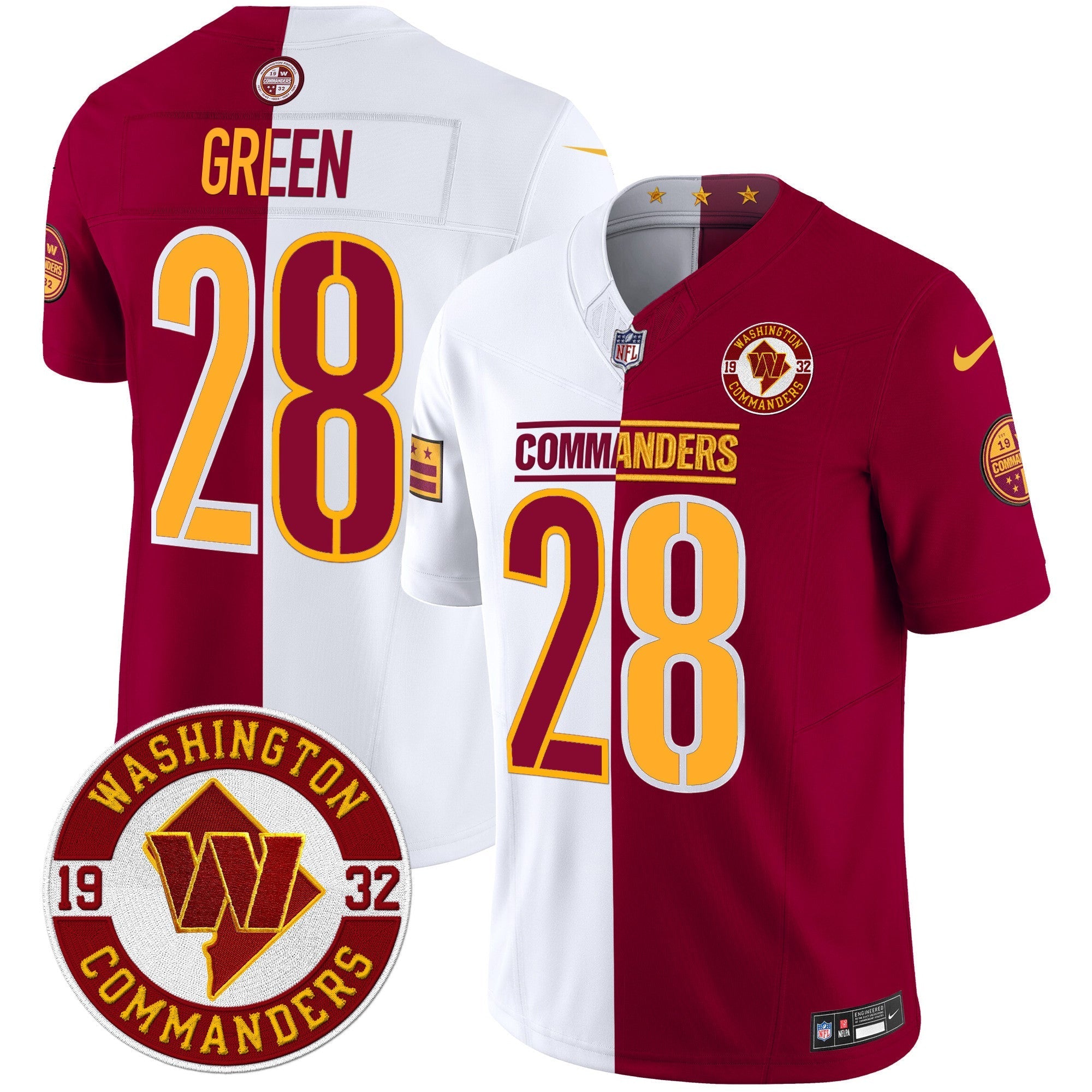 Men's Washington Commanders 2024 Vapor Limited Jersey - Est. 1932 Patch - All Stitched
