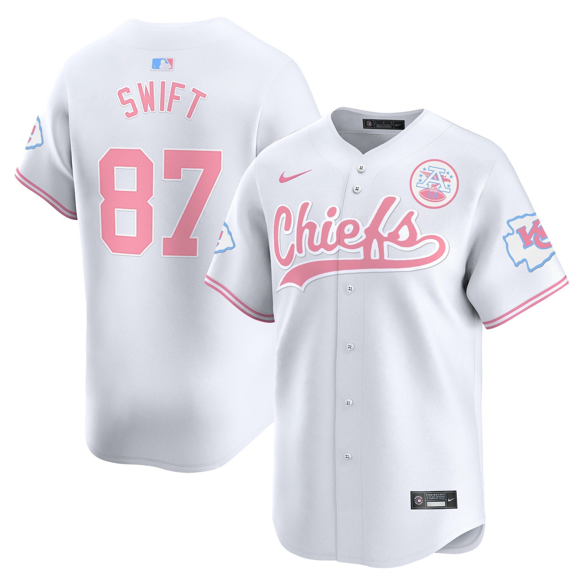 Men's Chiefs Bubblegum Pink Vapor Premier Limited Jersey - All Stitched