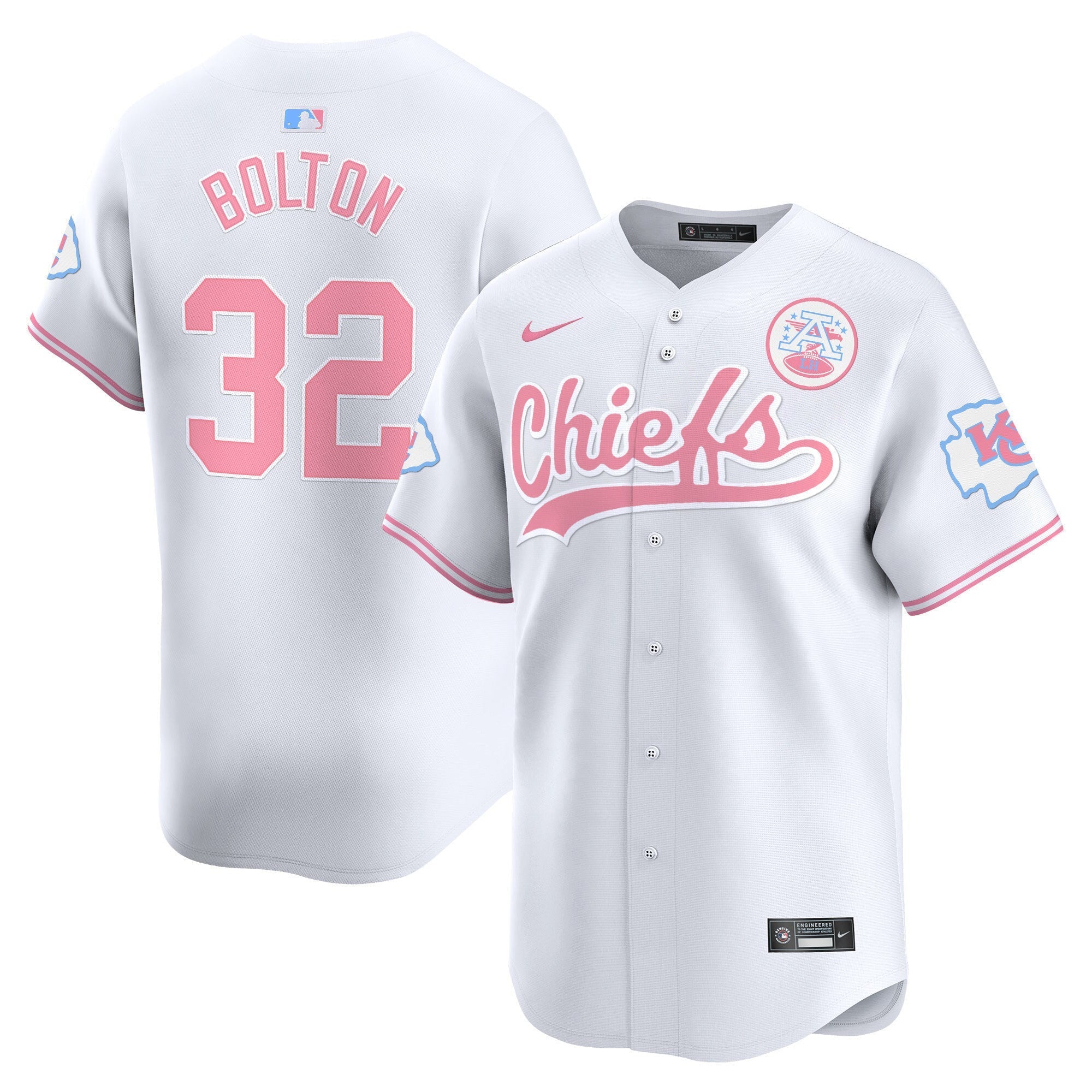 Men's Chiefs Bubblegum Pink Vapor Premier Limited Jersey - All Stitched
