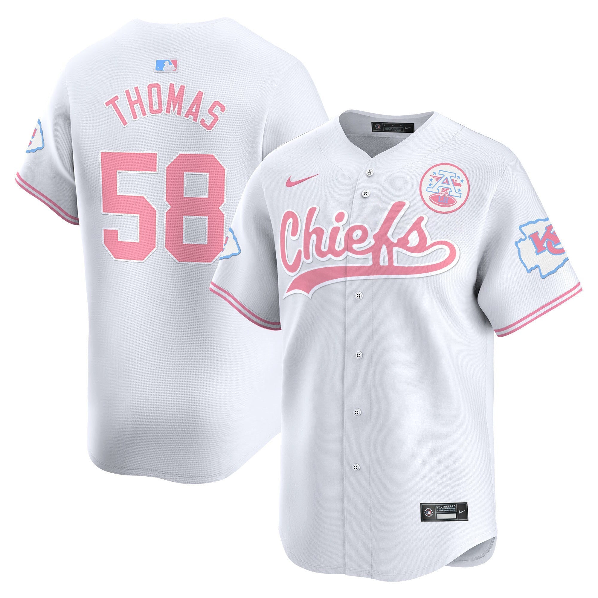Men's Chiefs Bubblegum Pink Vapor Premier Limited Jersey - All Stitched