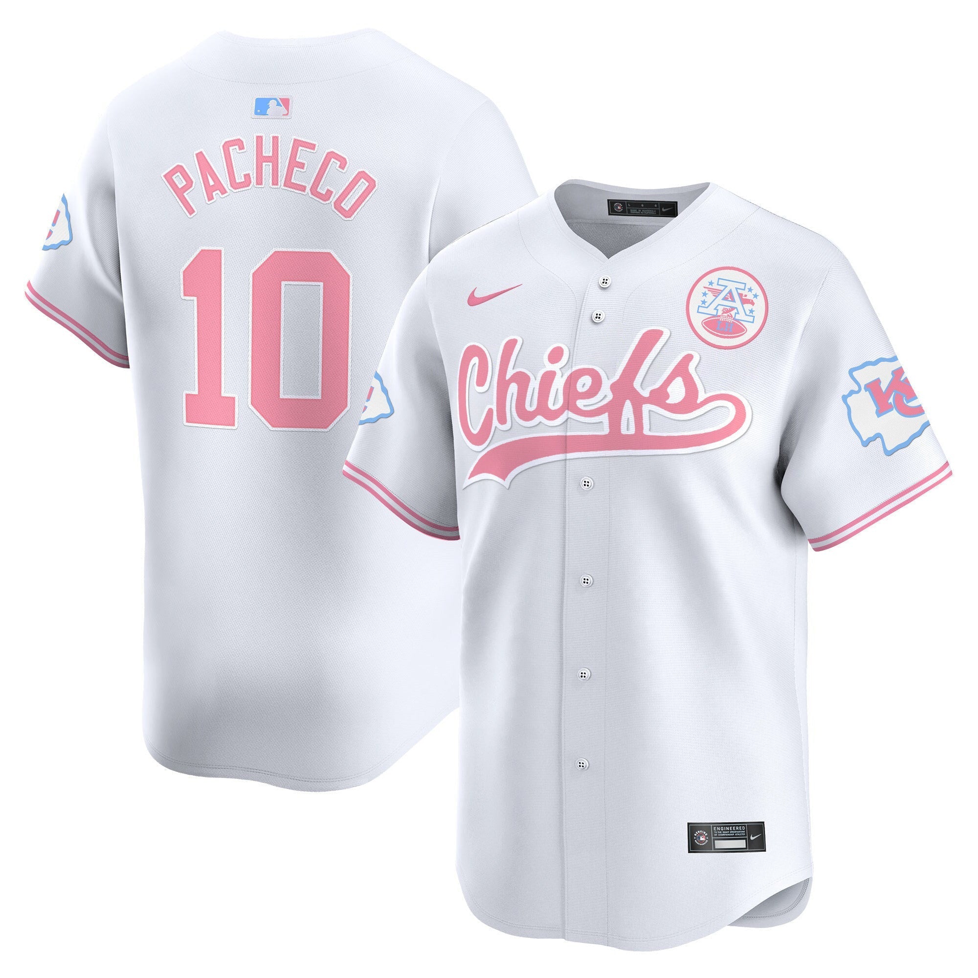 Men's Chiefs Bubblegum Pink Vapor Premier Limited Jersey - All Stitched