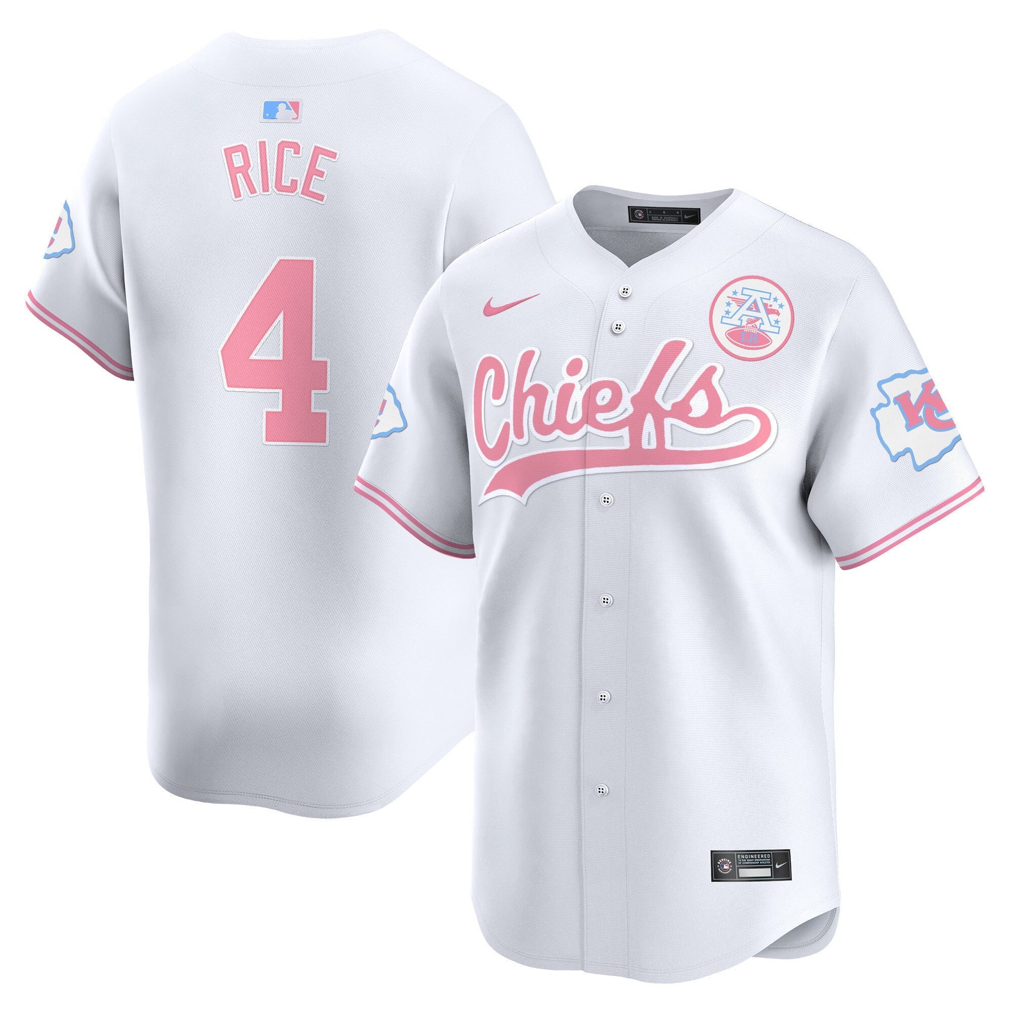 Men's Chiefs Bubblegum Pink Vapor Premier Limited Jersey - All Stitched
