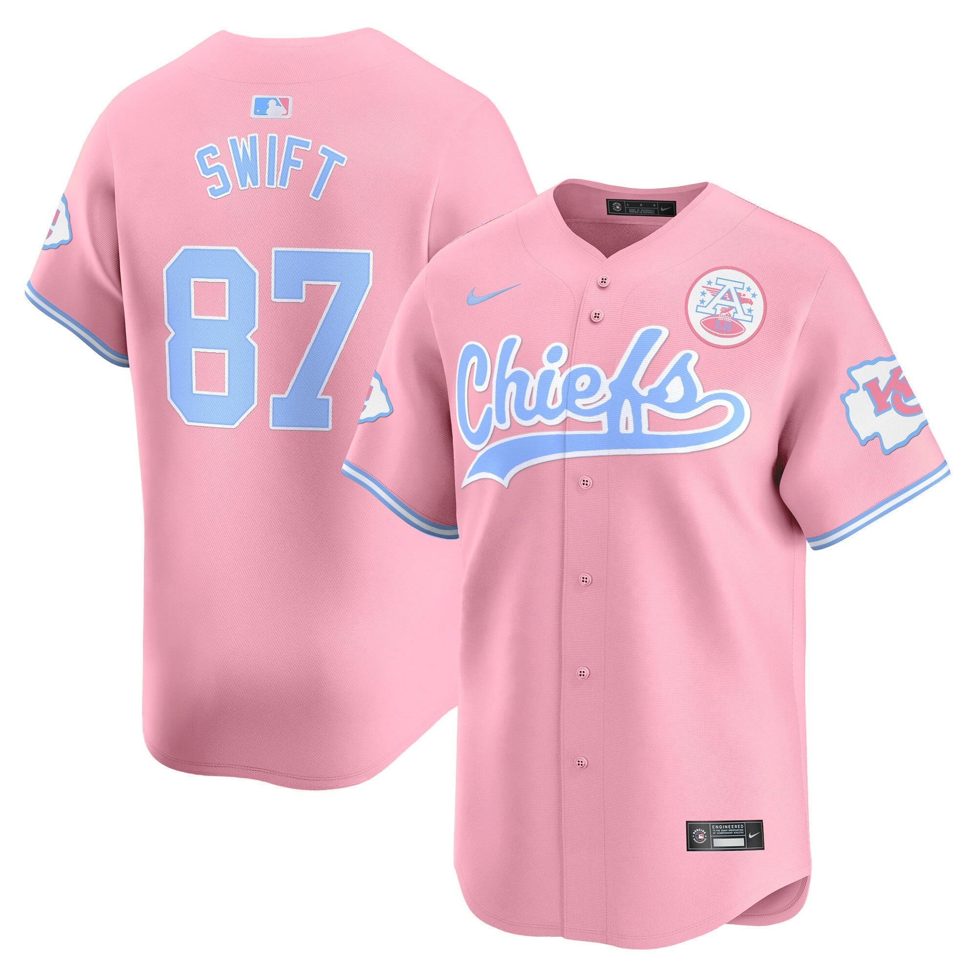 Men's Chiefs Bubblegum Pink Vapor Premier Limited Jersey - All Stitched