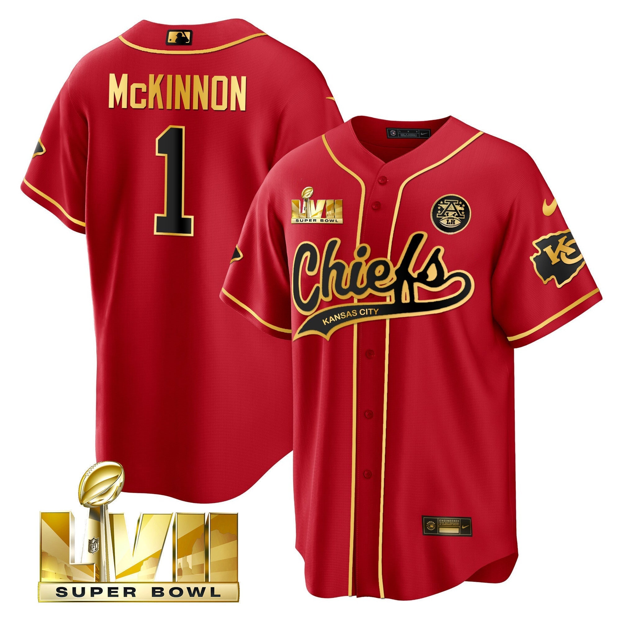Men's Chiefs Super Bowl LVII Cool base Jersey - All Stitched