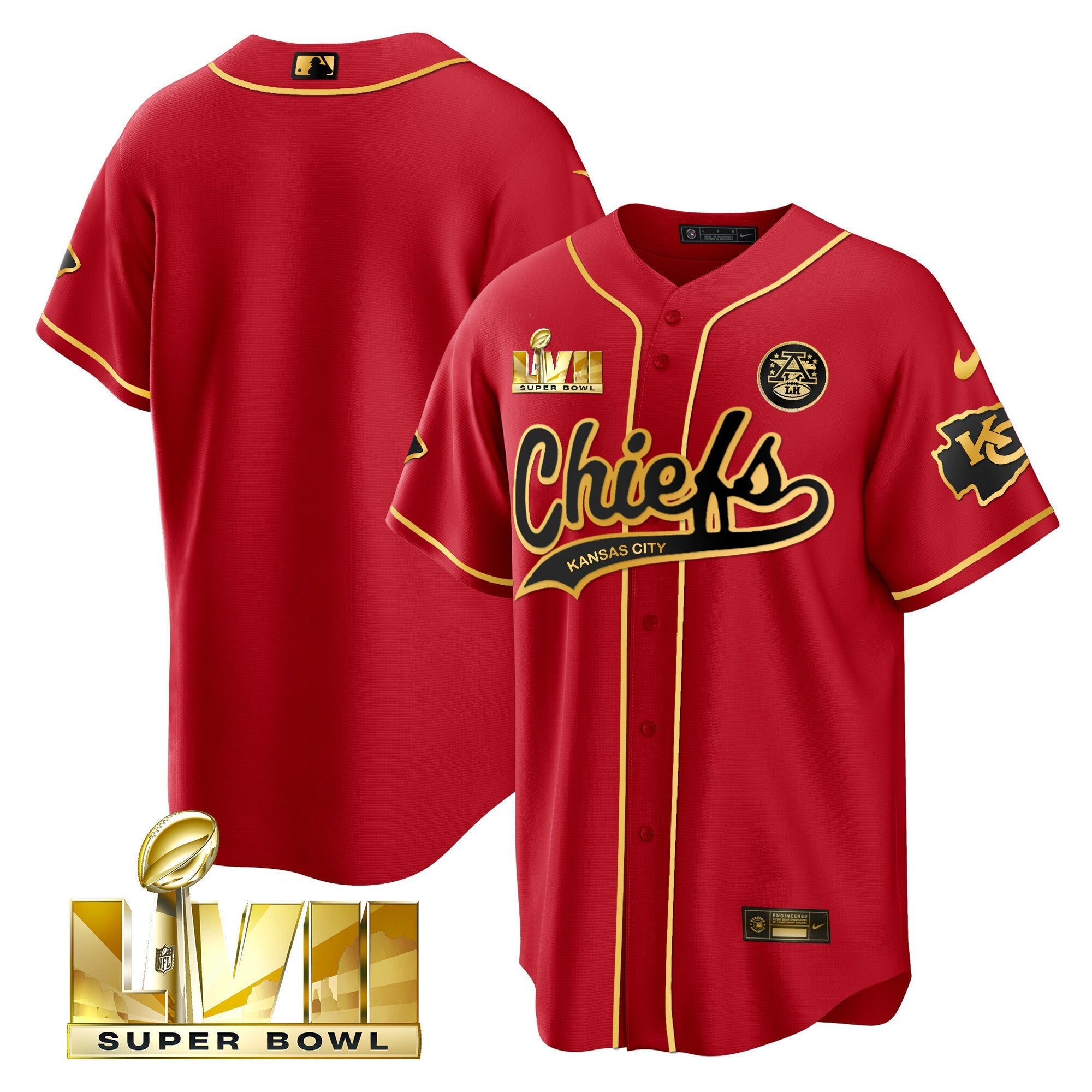 Men's Chiefs Super Bowl LVII Cool base Jersey - All Stitched
